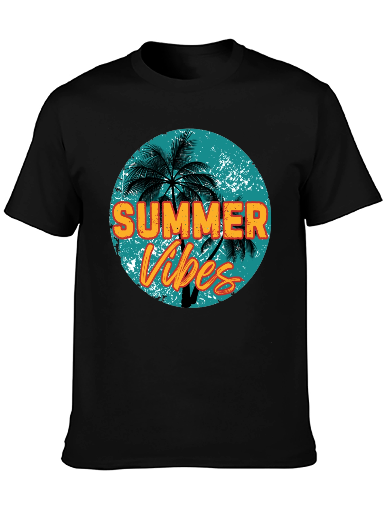 Summer Vibes Graphic Tee - Mens Black T-Shirt