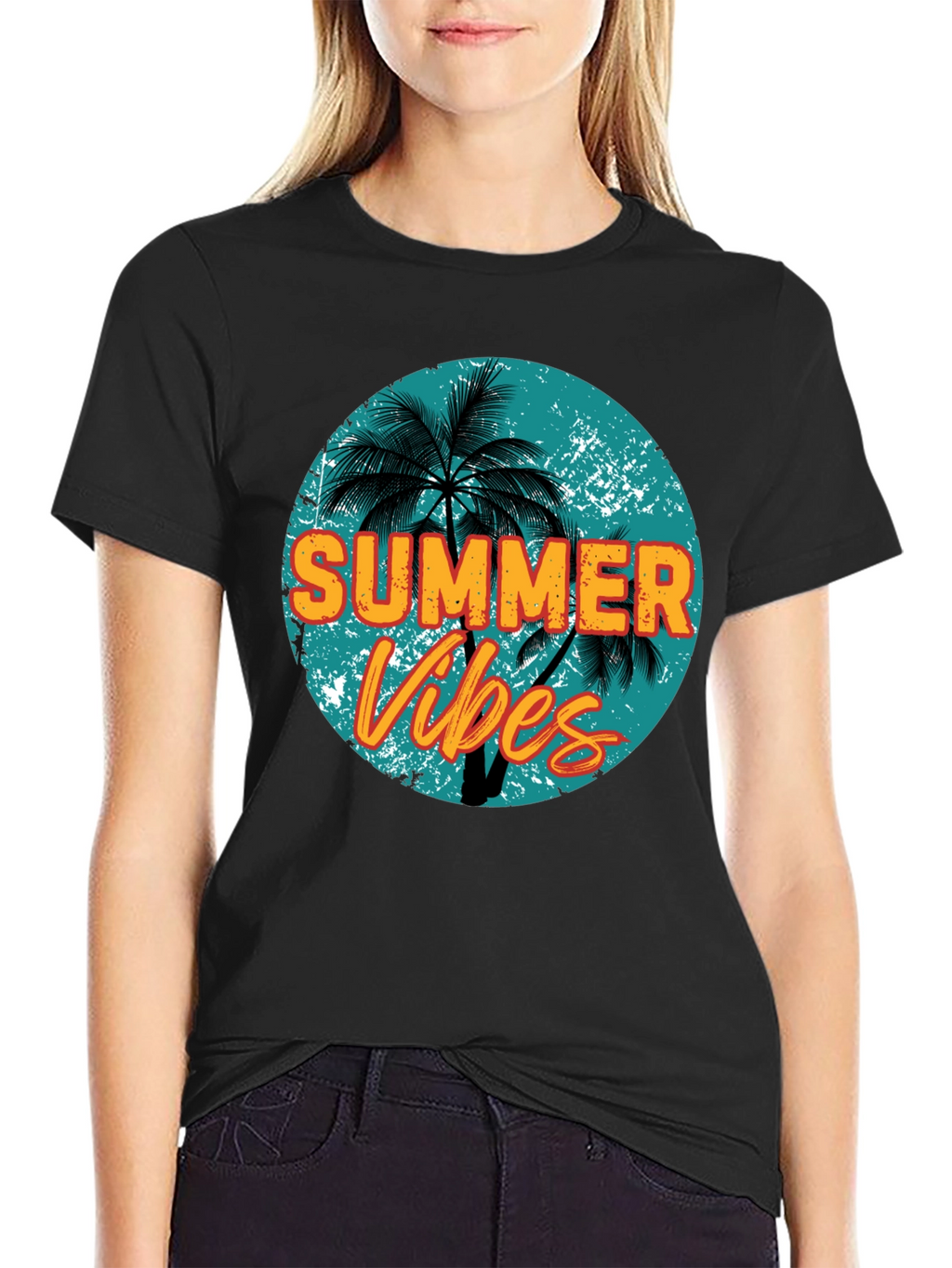Summer Vibes Graphic Tee - Mens Black T-Shirt
