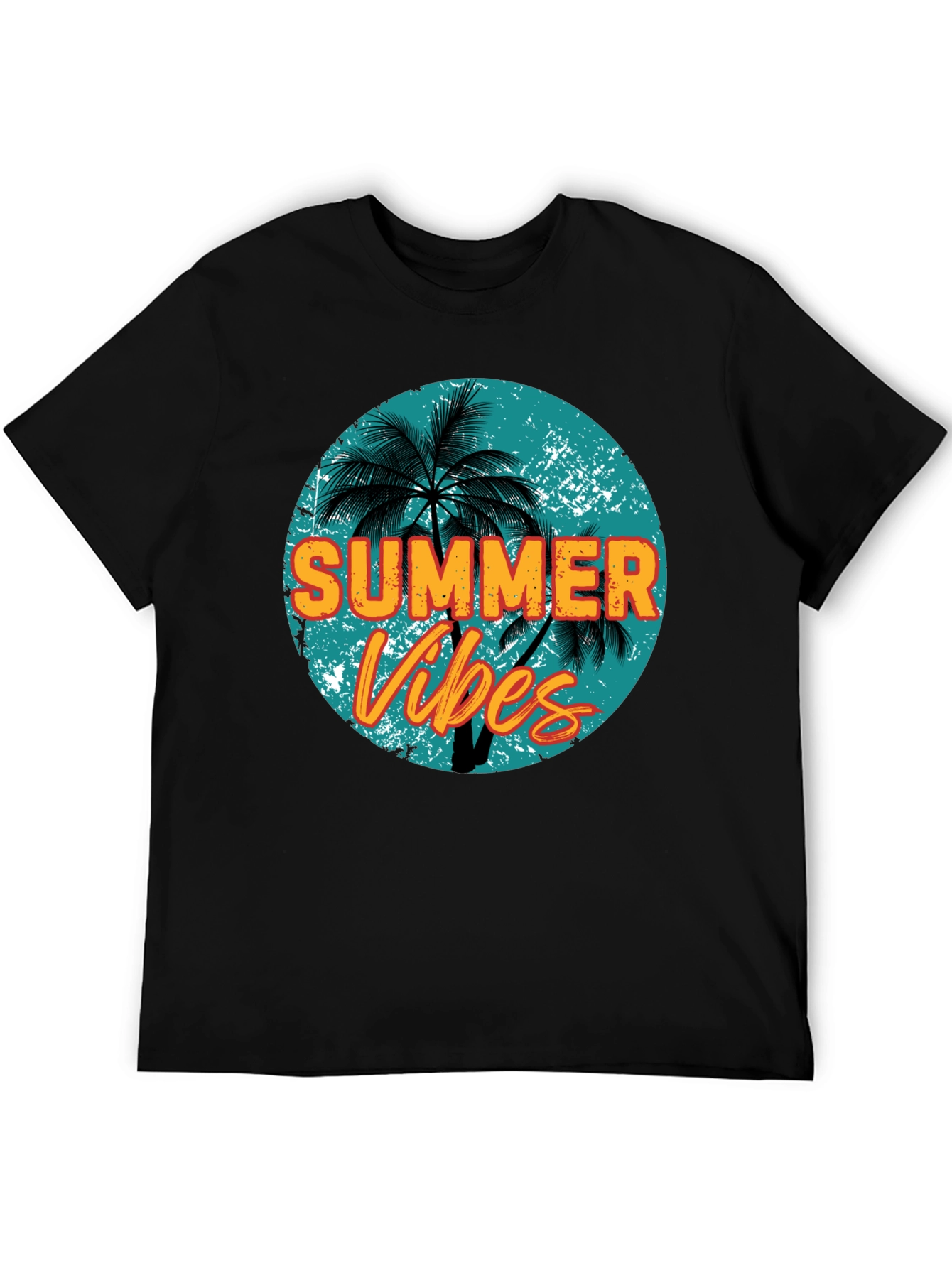 Summer Vibes Graphic Tee - Mens Black T-Shirt