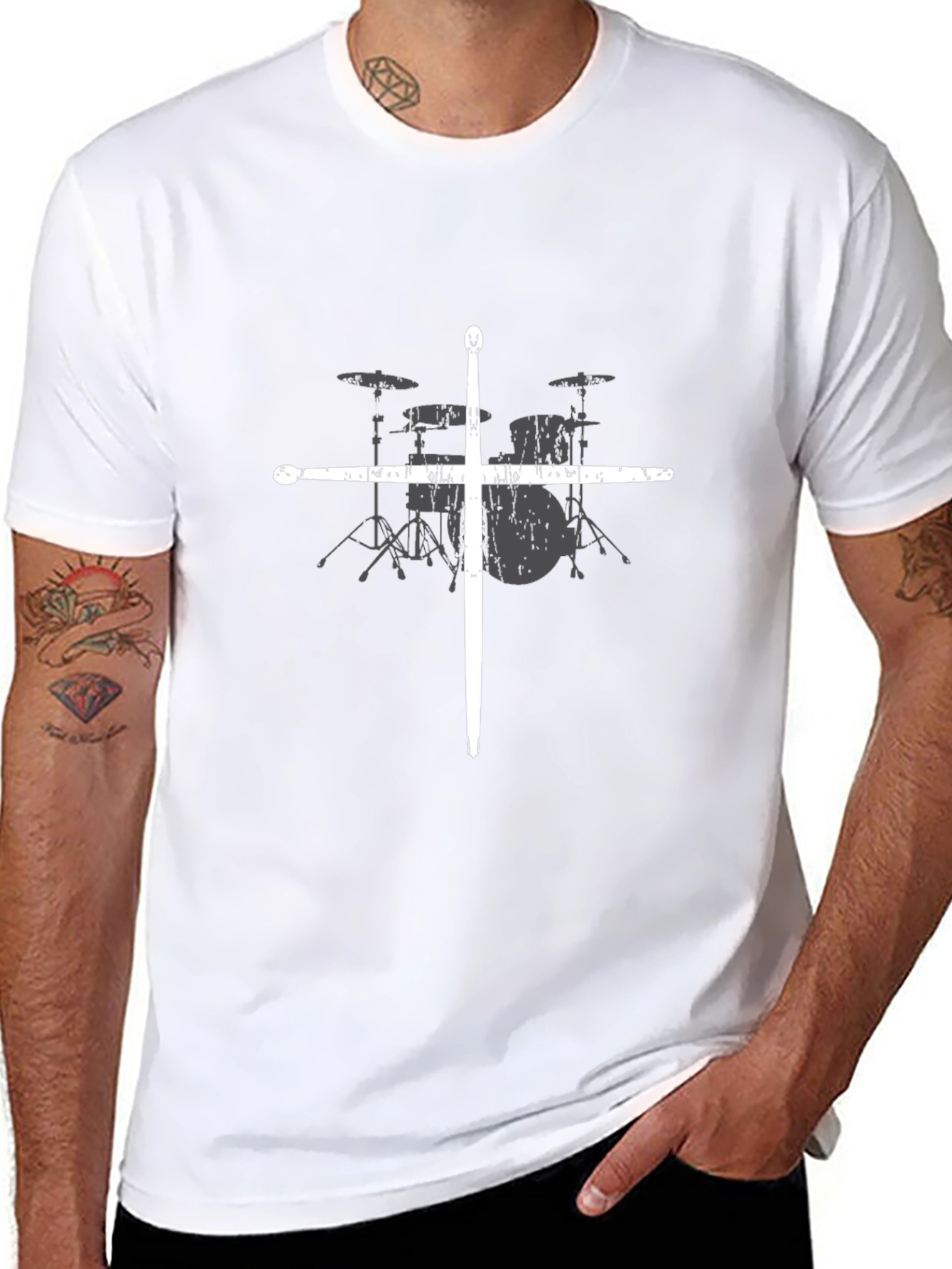 Drum Kit & Sticks Graphic Tee