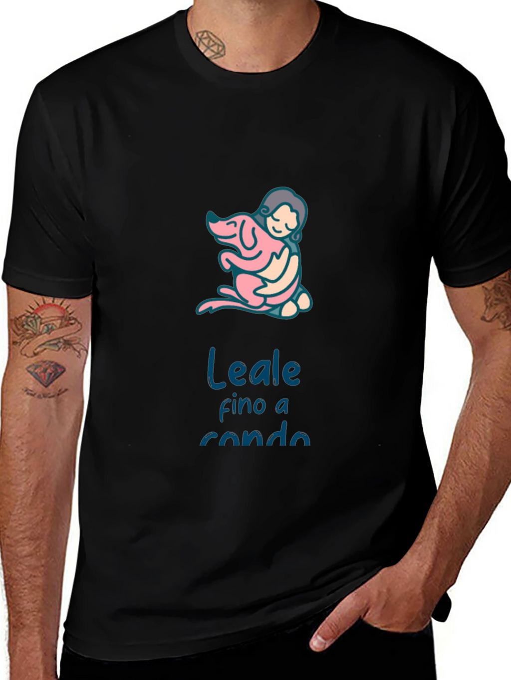 Dog Lover Graphic Tee - Leale fino a rondo