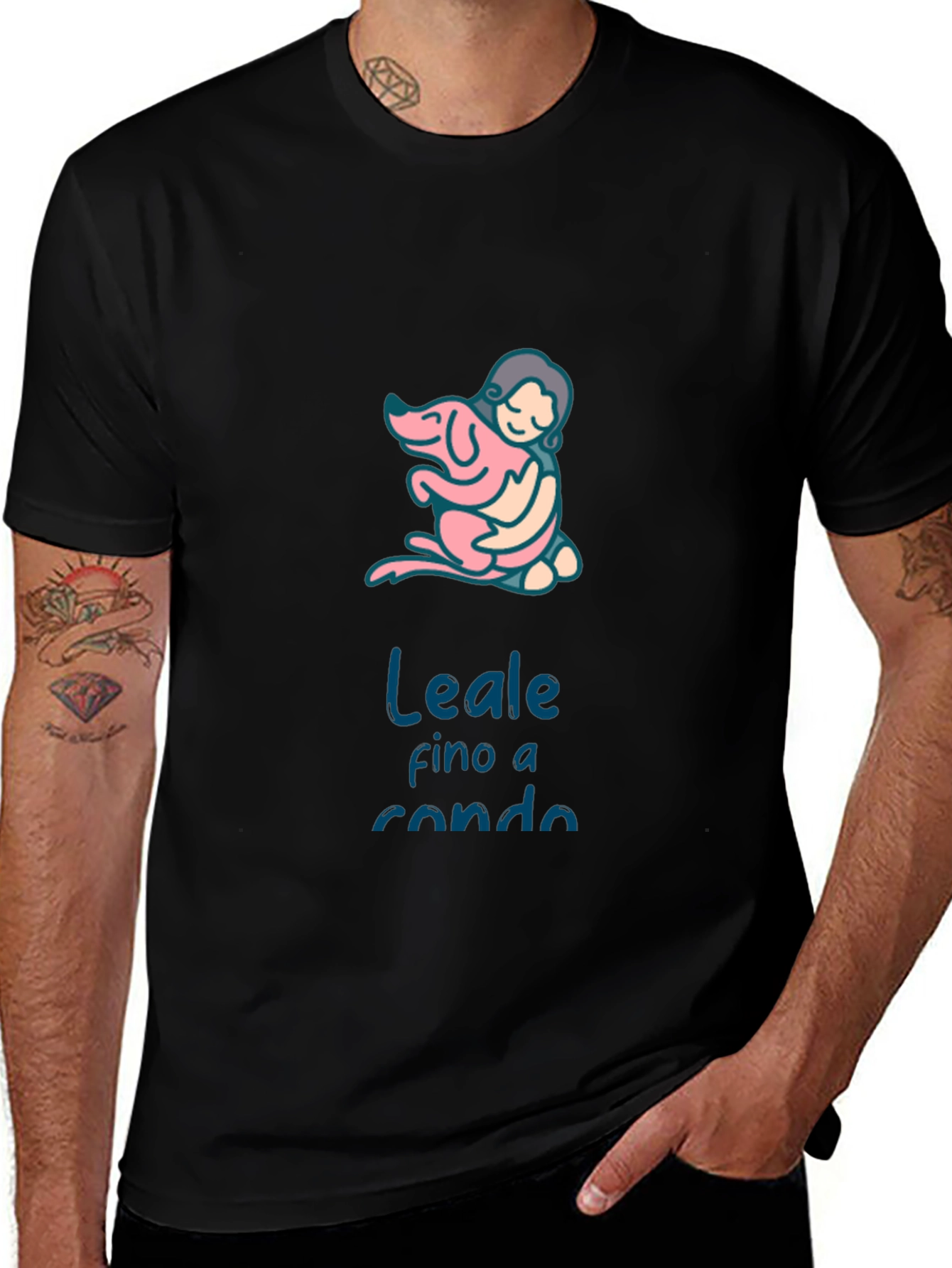 Dog Lover Graphic Tee - Leale fino a rondo