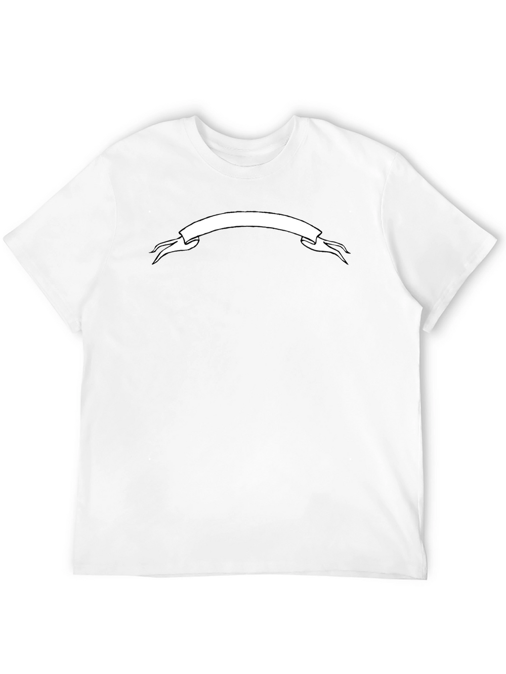 Mens Black Graphic T-Shirt - White Banner Design