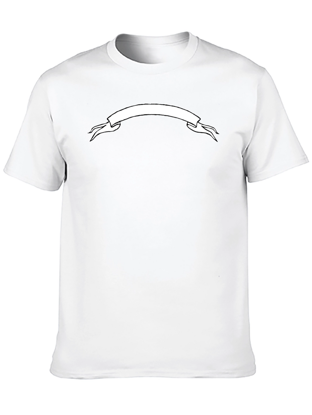 Mens Black Graphic T-Shirt - White Banner Design