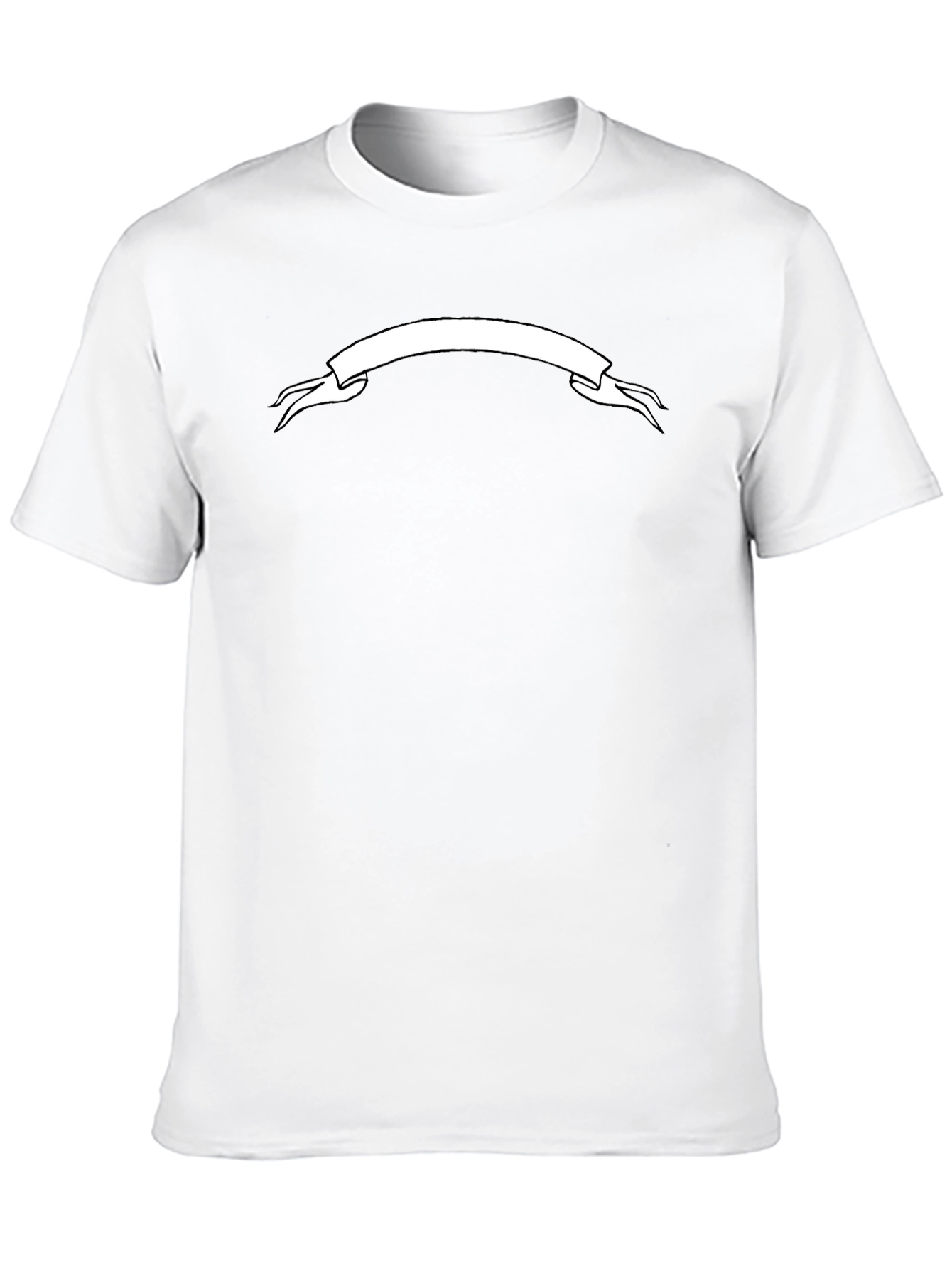 Mens Black Graphic T-Shirt - White Banner Design
