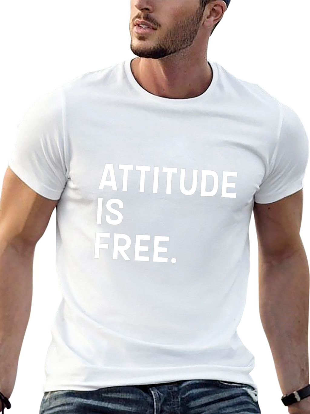 Attitude Is Free Graphic Tee - Black Cotton T-Shirt