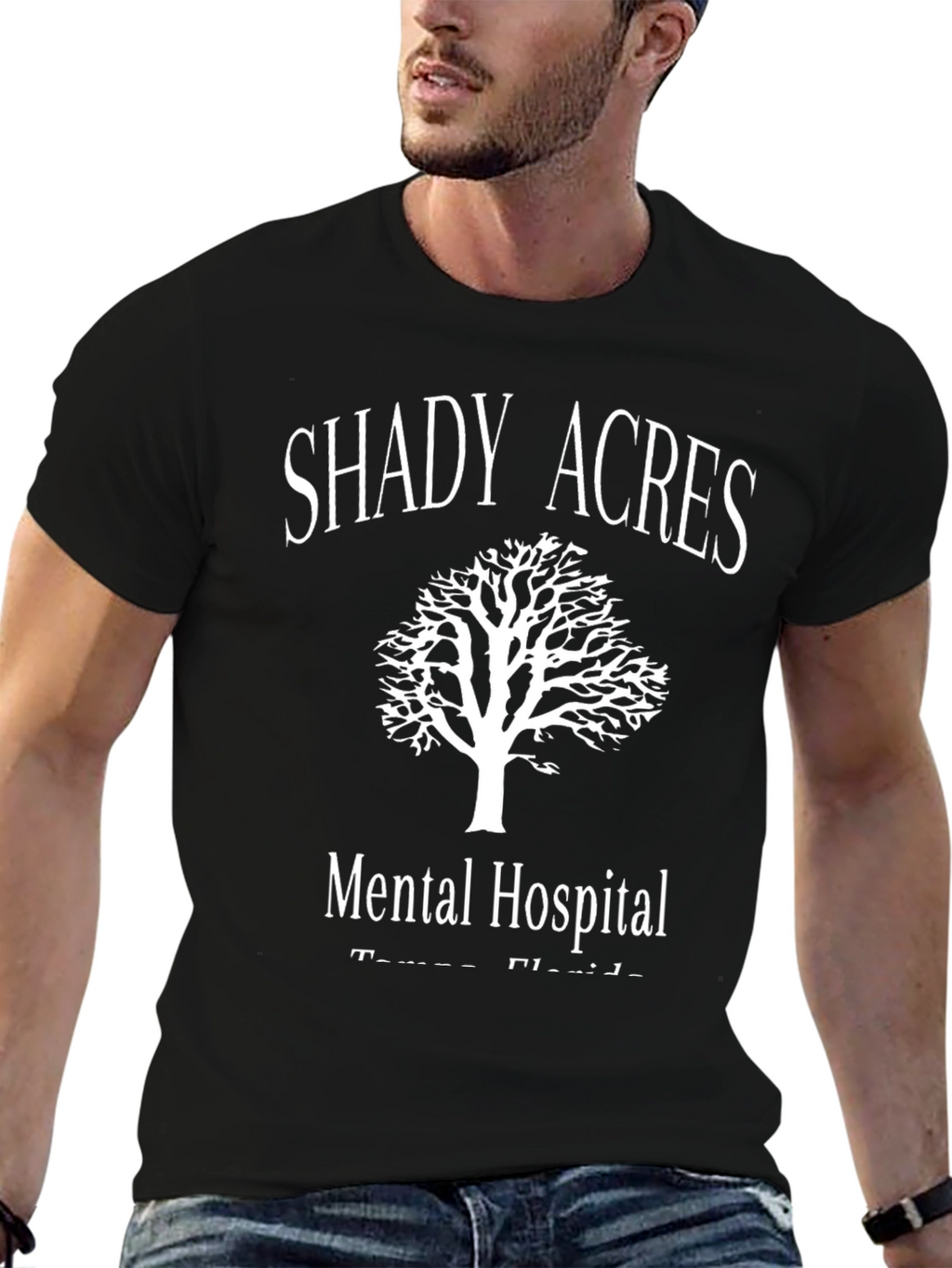 Shady Acres Mental Hospital Black T-Shirt
