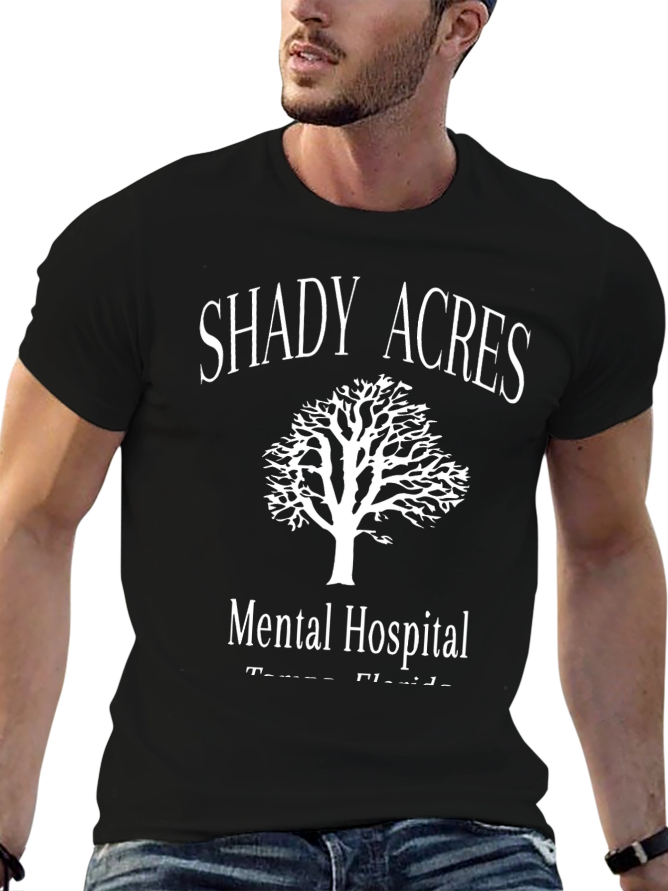 Shady Acres Mental Hospital Black T-Shirt