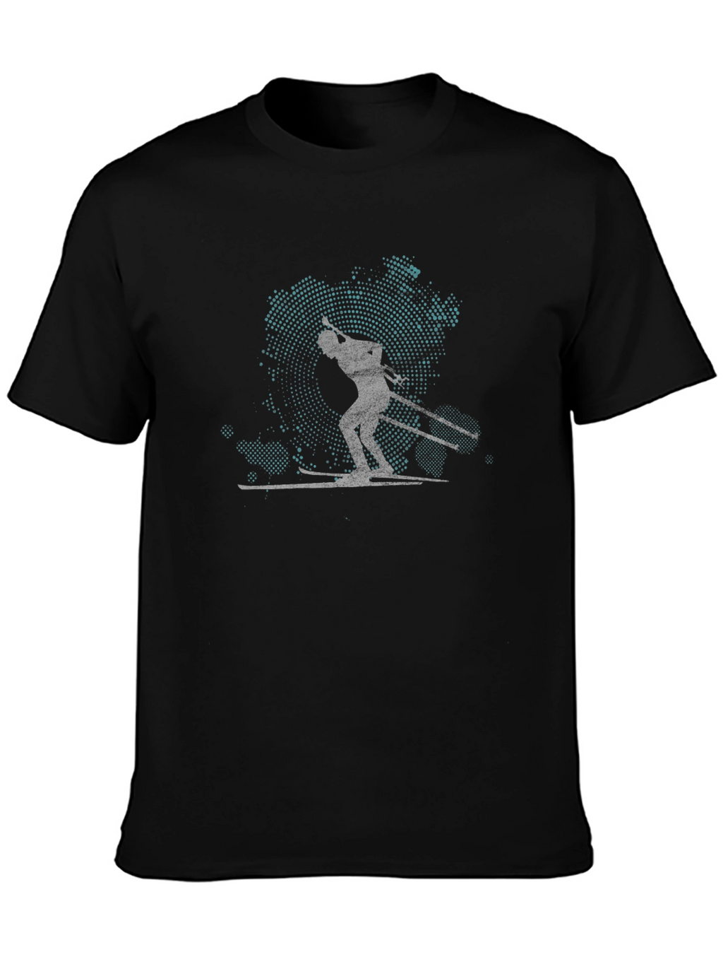 Skier Silhouette Graphic Tee - Black