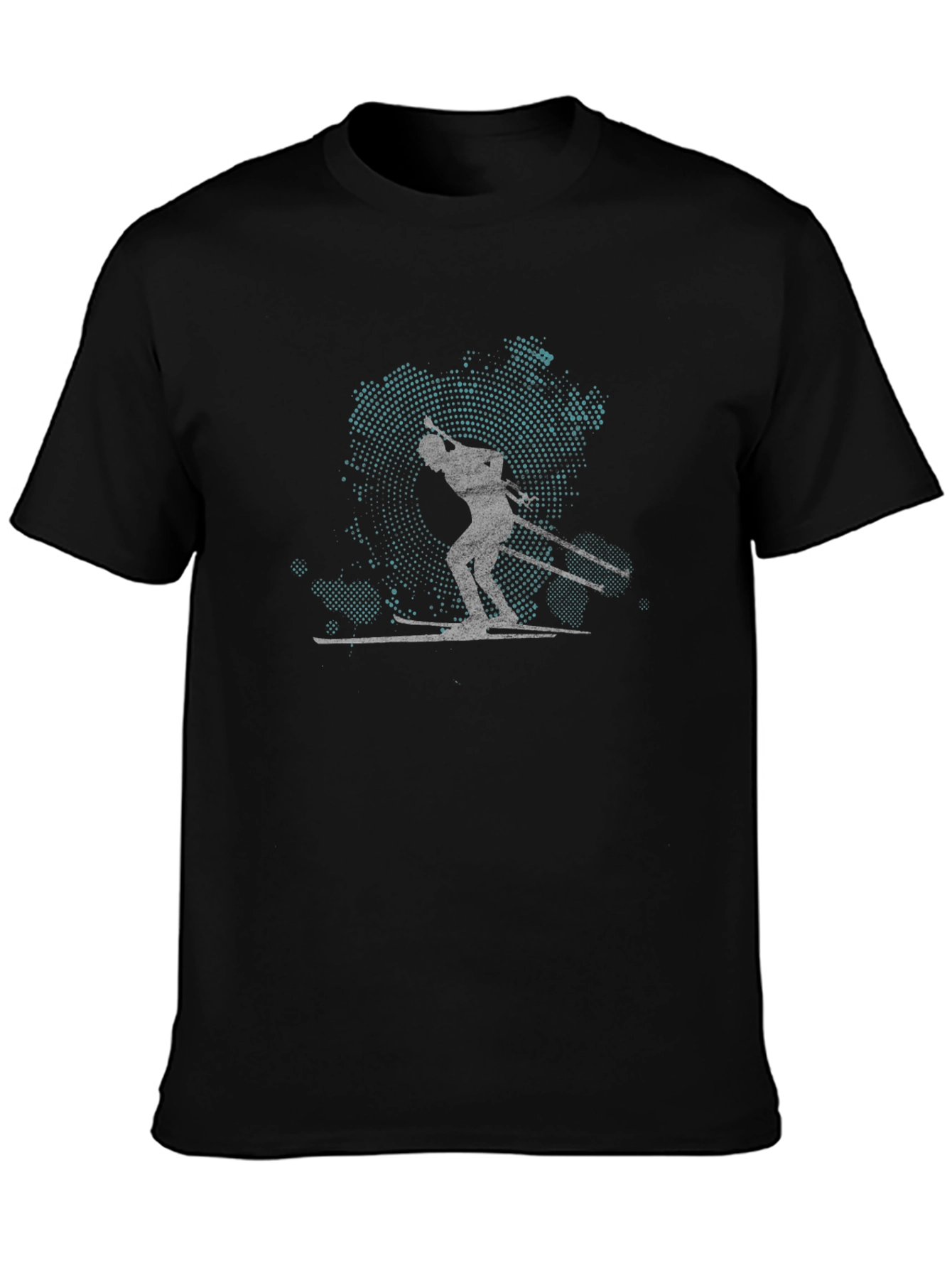 Skier Silhouette Graphic Tee - Black