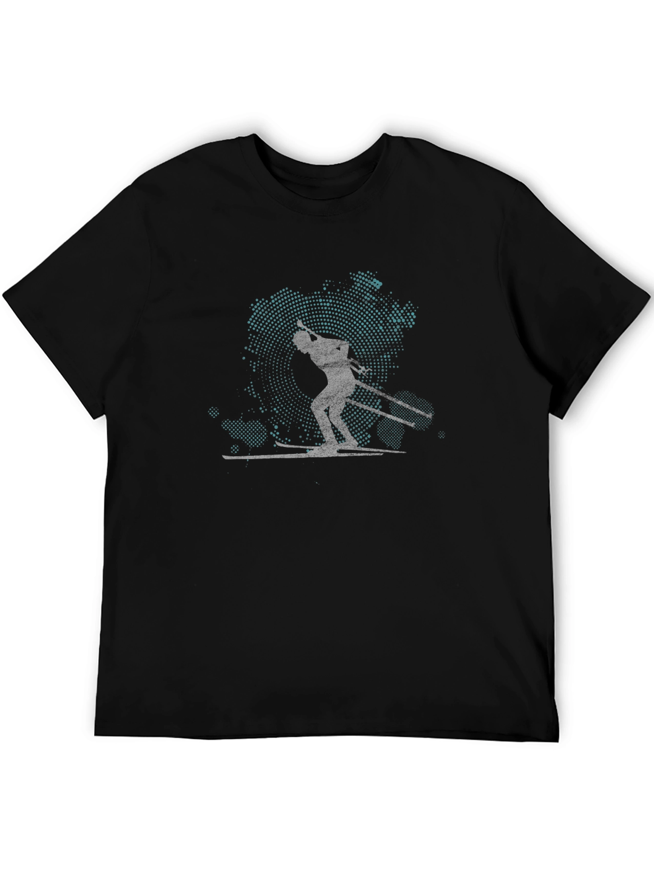 Skier Silhouette Graphic Tee - Black