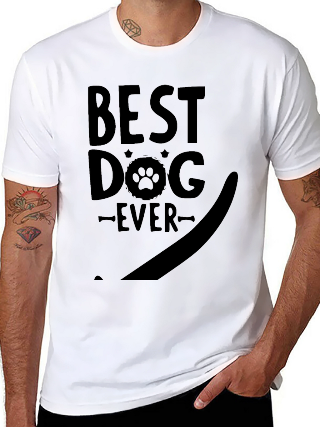 Best Dog Ever T-Shirt - Paw Print Graphic Tee