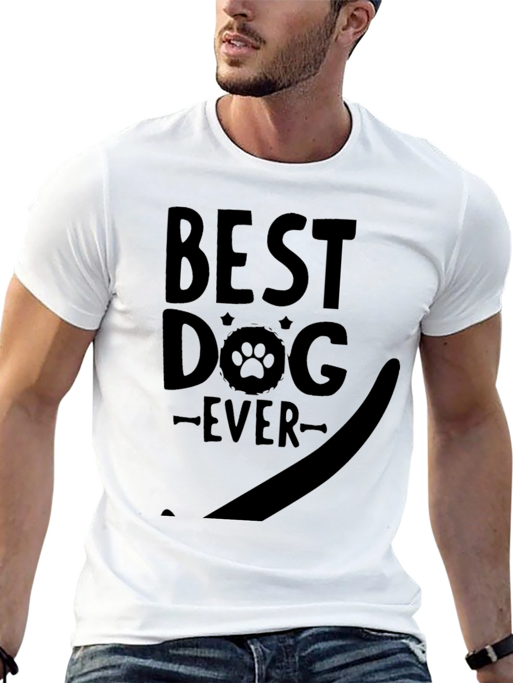 Best Dog Ever T-Shirt - Paw Print Graphic Tee