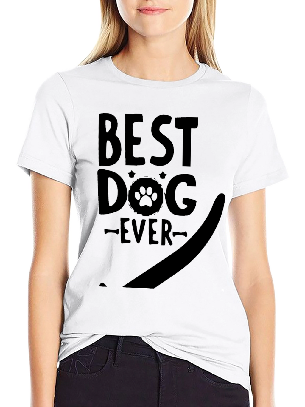 Best Dog Ever T-Shirt - Paw Print Graphic Tee
