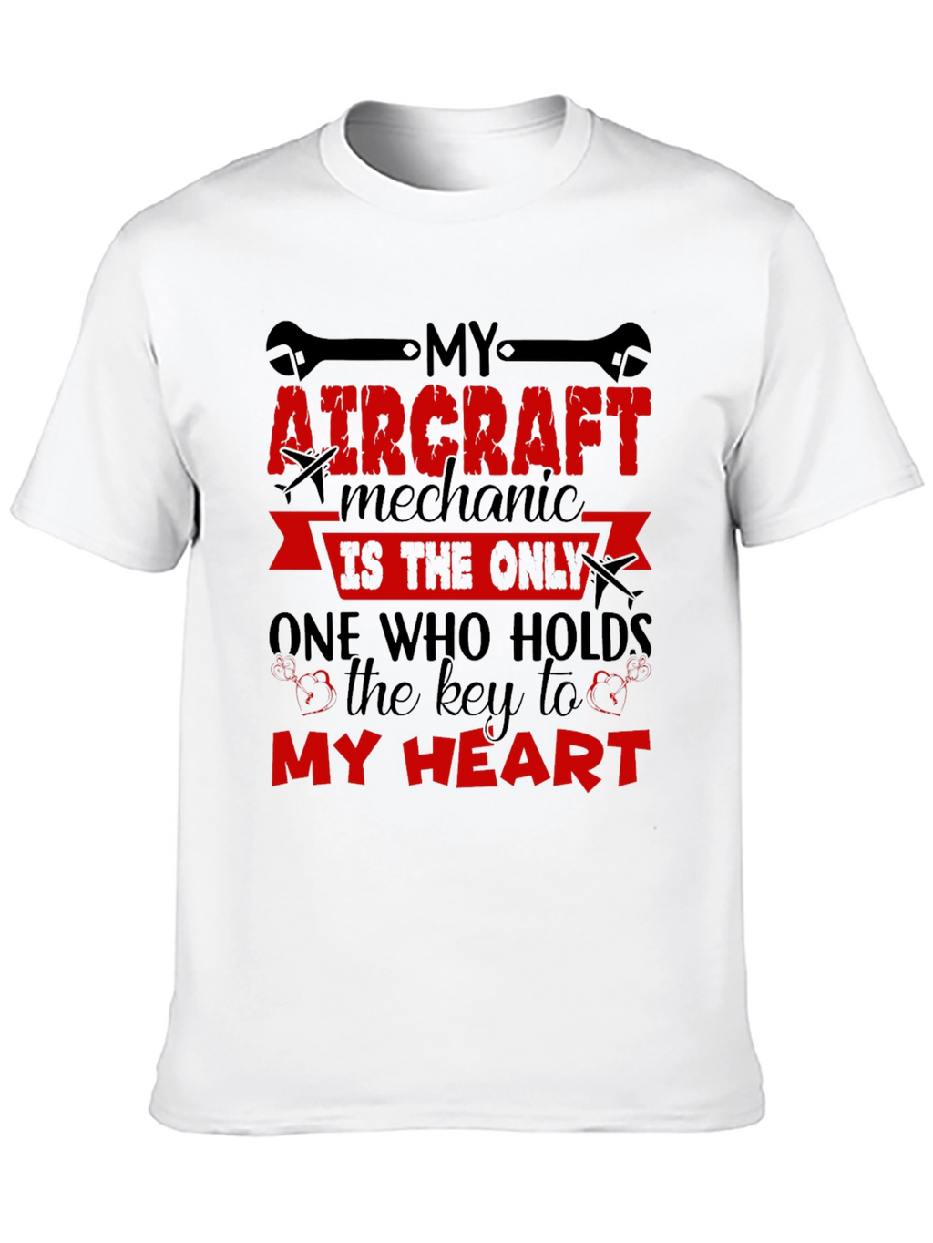 Aircraft Mechanic Heart T-Shirt - Aviation Gift