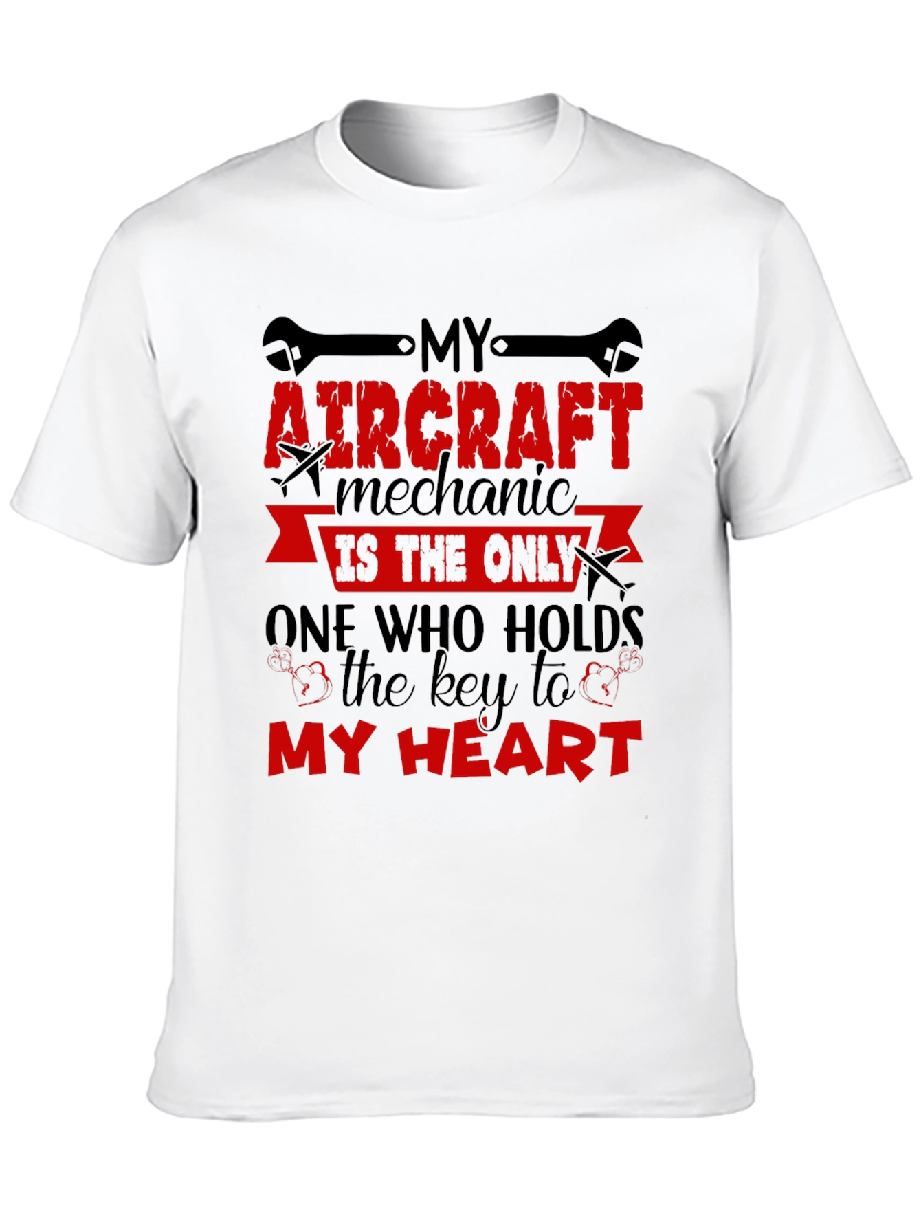 Aircraft Mechanic Heart T-Shirt - Aviation Gift