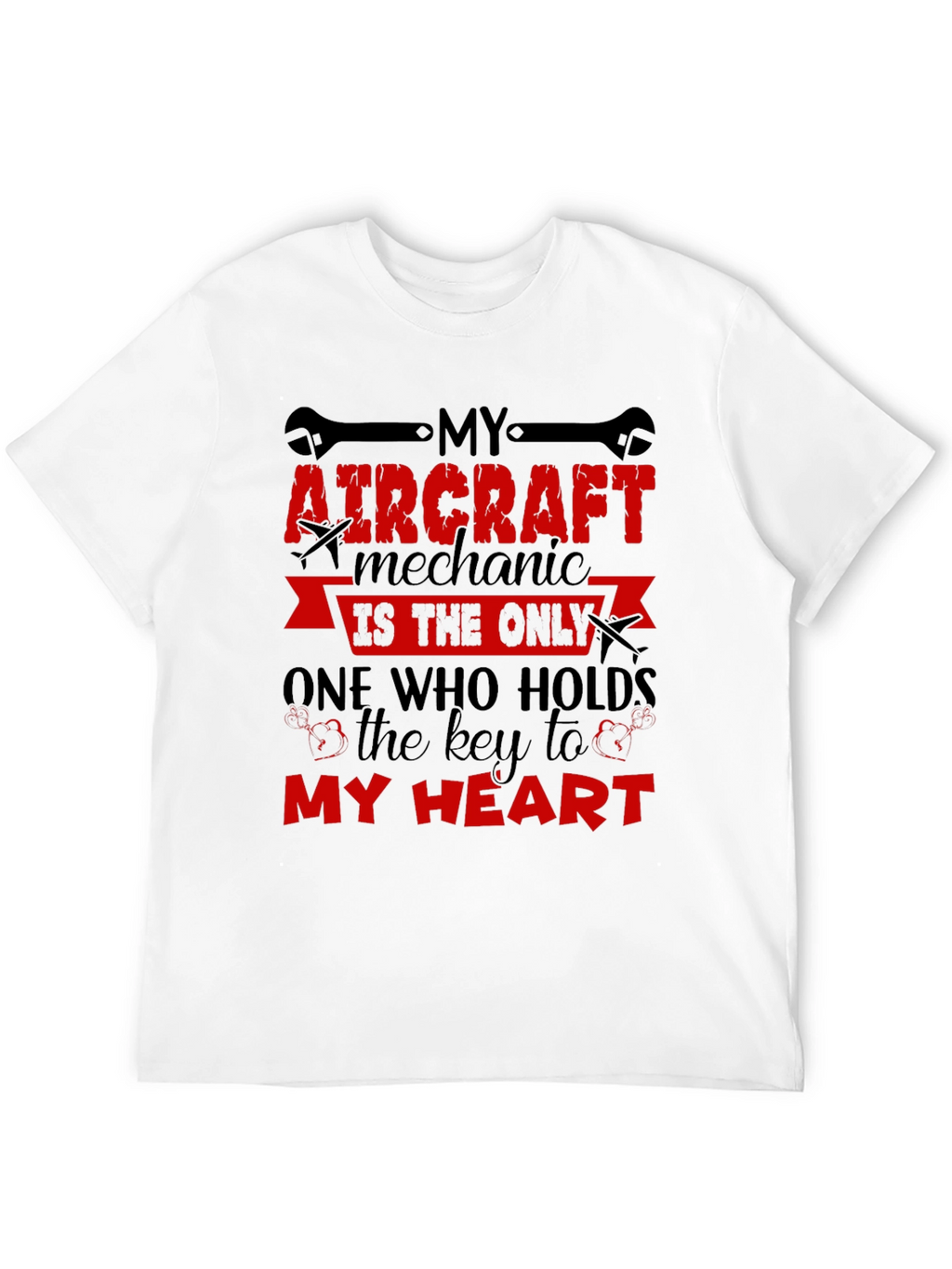 Aircraft Mechanic Heart T-Shirt - Aviation Gift