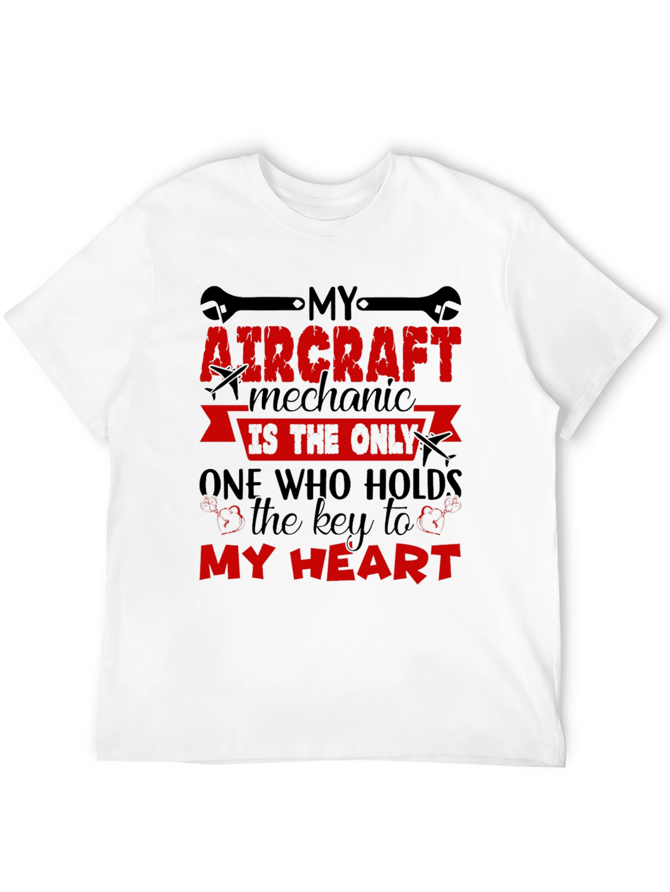 Aircraft Mechanic Heart T-Shirt - Aviation Gift