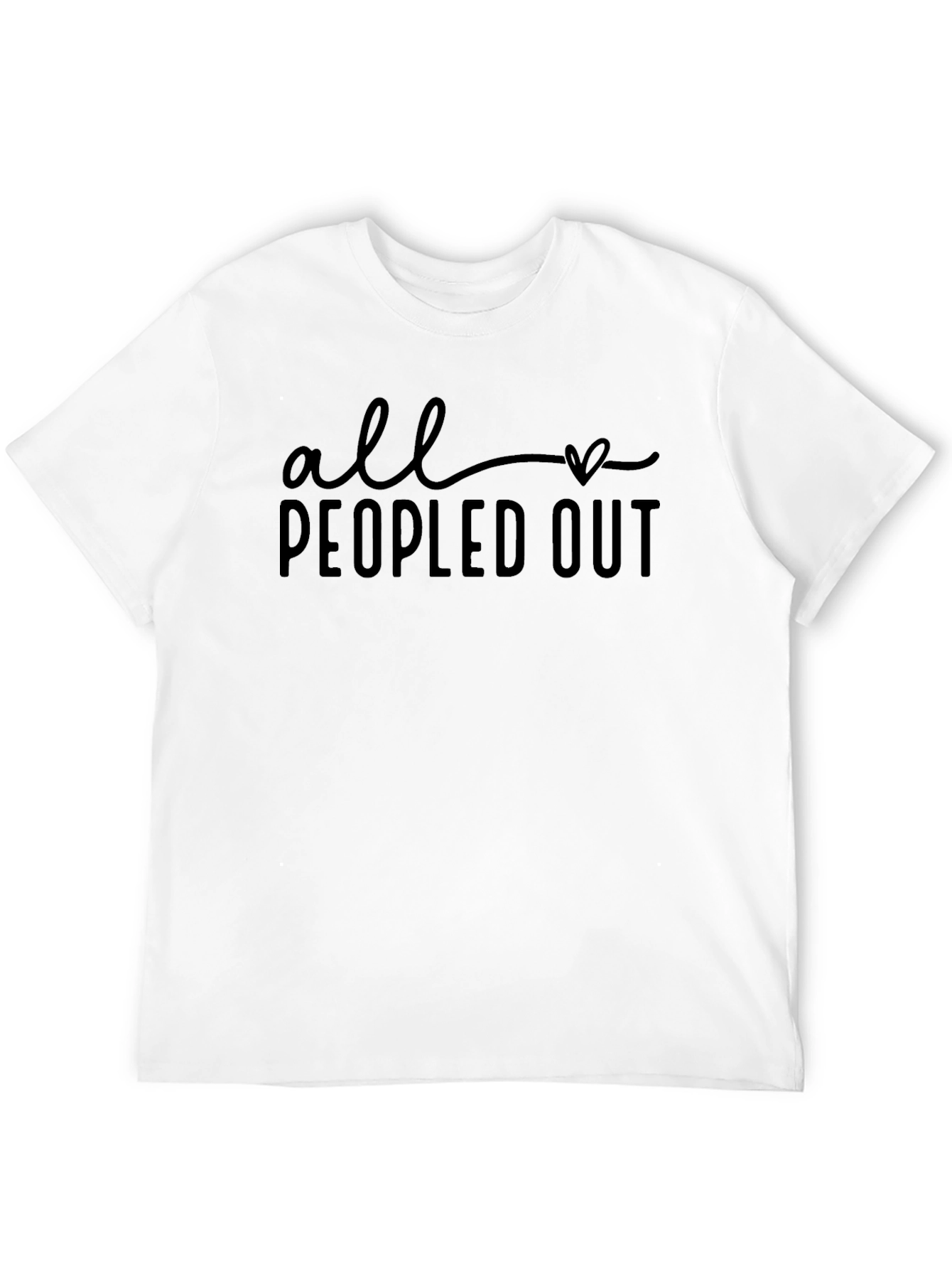 All Peopled Out Black Graphic T-Shirt