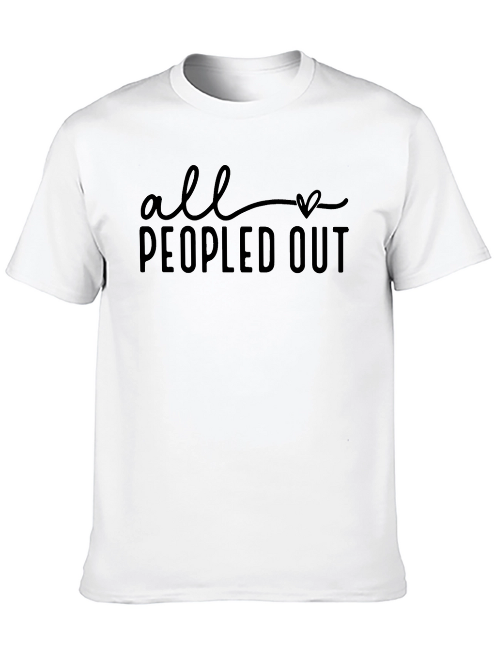 All Peopled Out Black Graphic T-Shirt