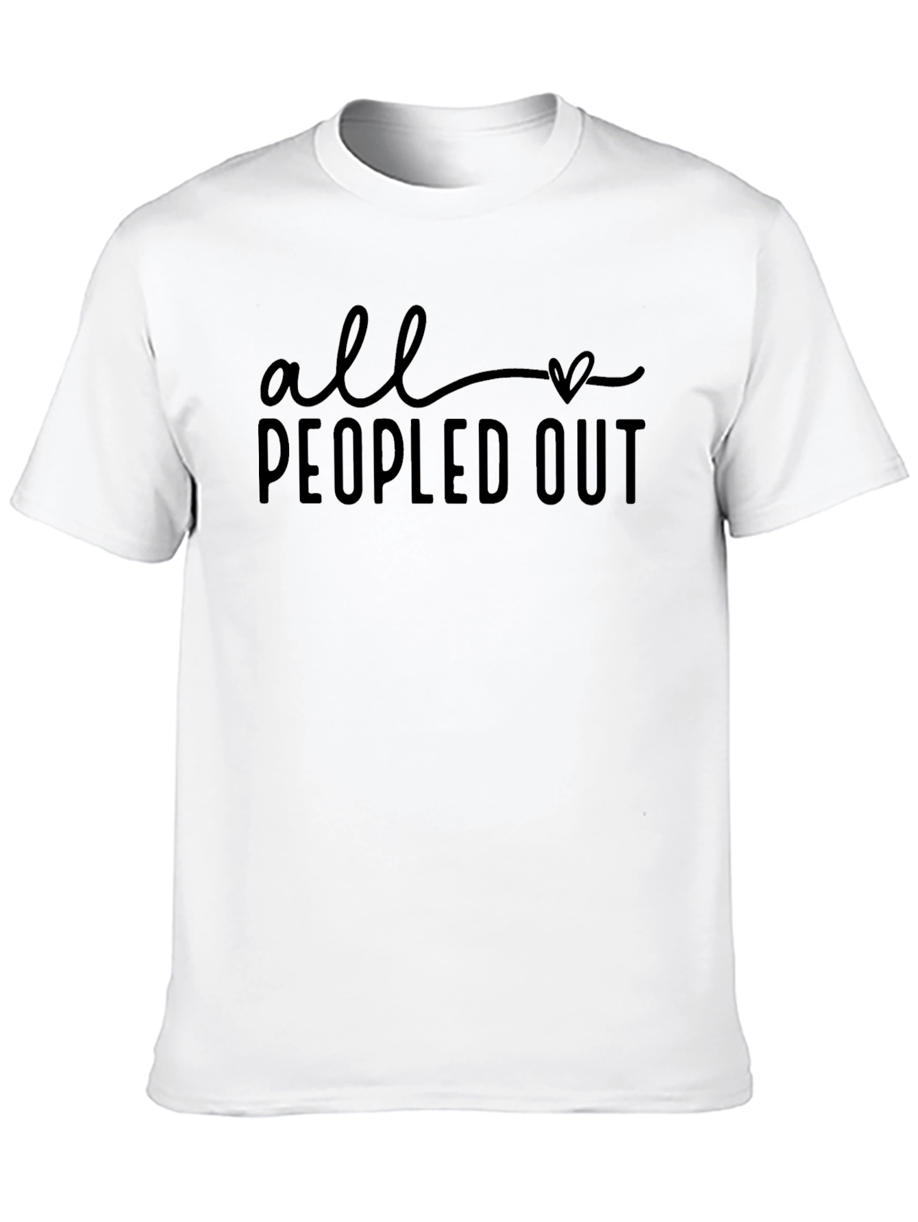 All Peopled Out Black Graphic T-Shirt