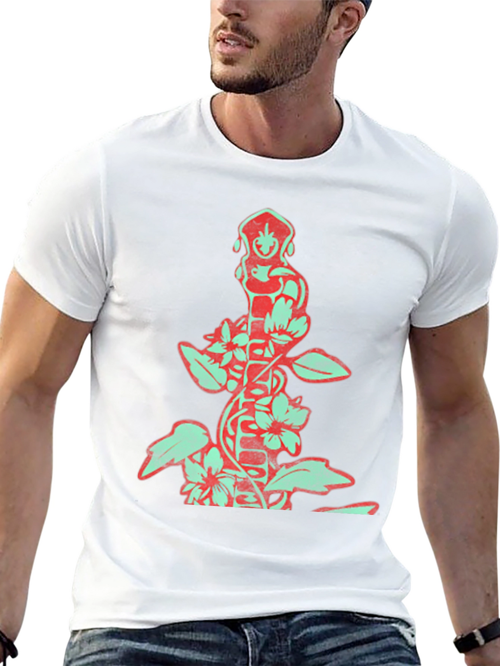 Floral God Graphic Black T-Shirt