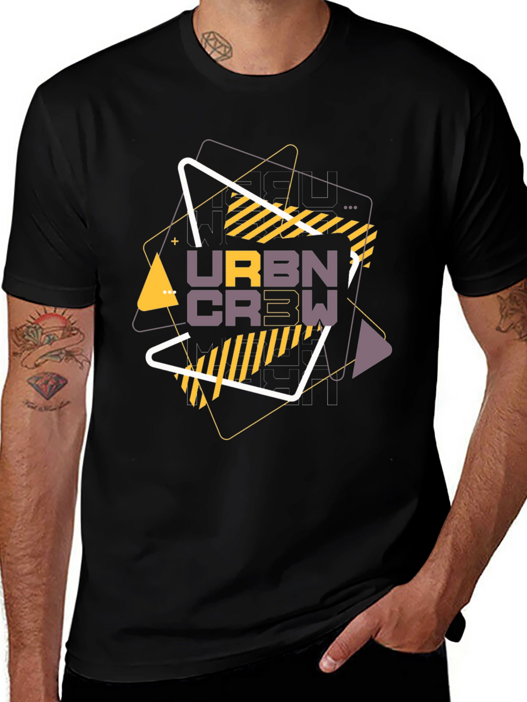 Urban Crew Graphic T-Shirt - Black