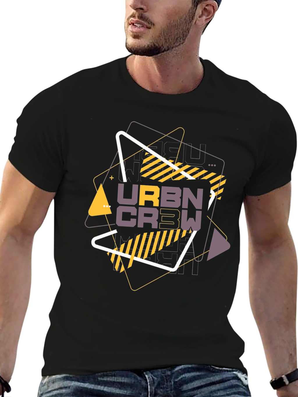 Urban Crew Graphic T-Shirt - Black
