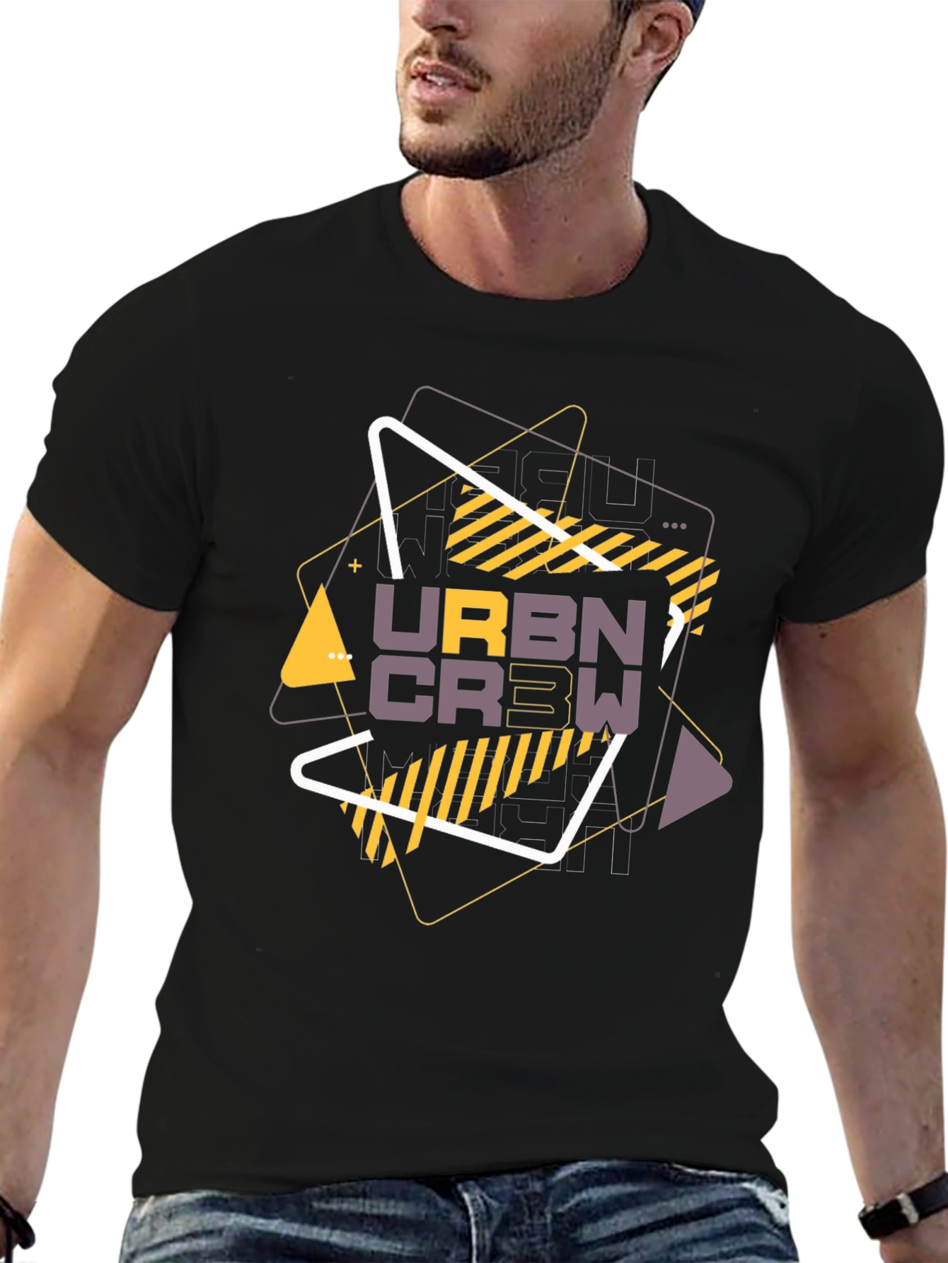 Urban Crew Graphic T-Shirt - Black