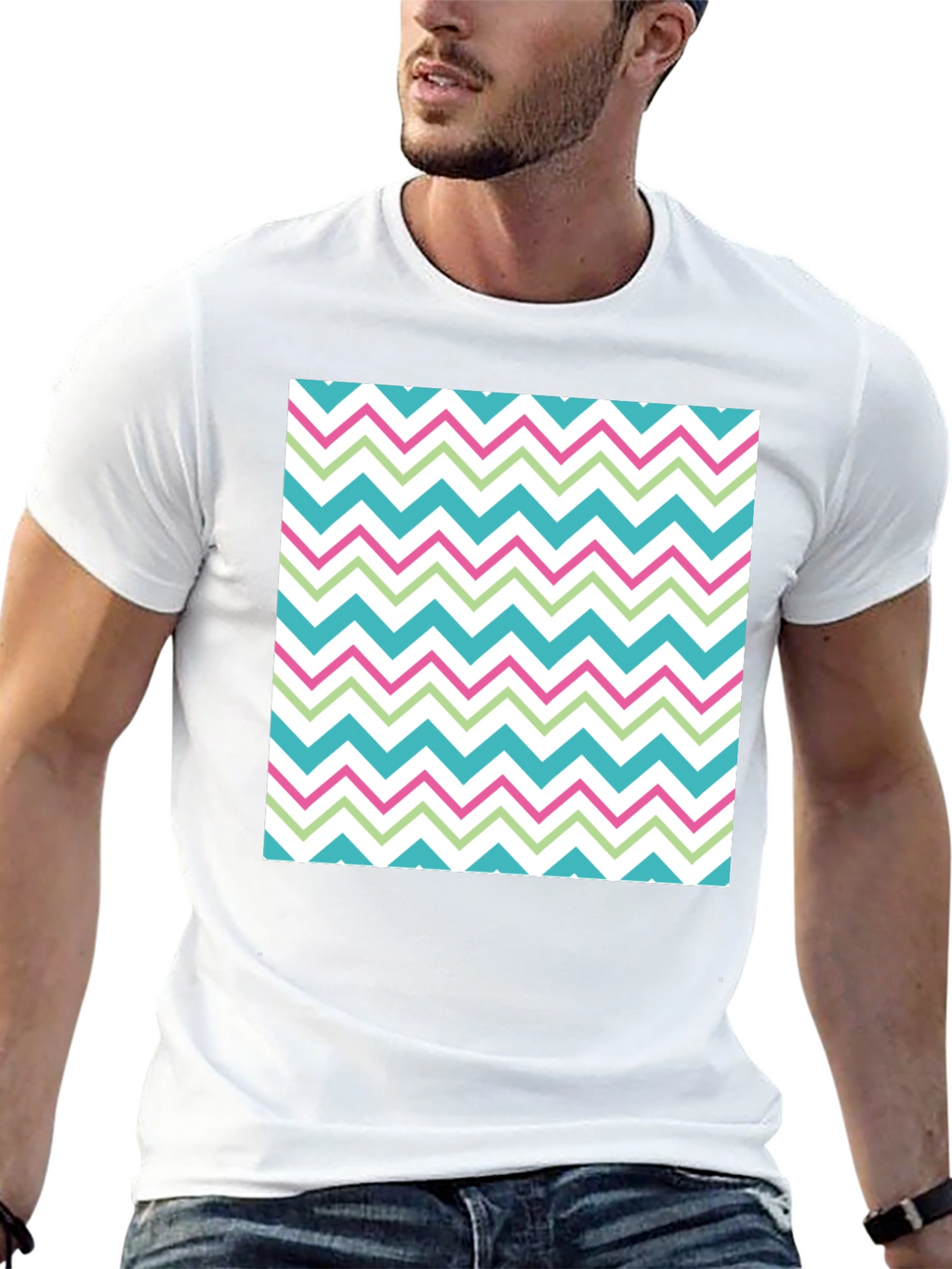 Trendy Chevron Pattern T-Shirt - Comfortable Casual Wear