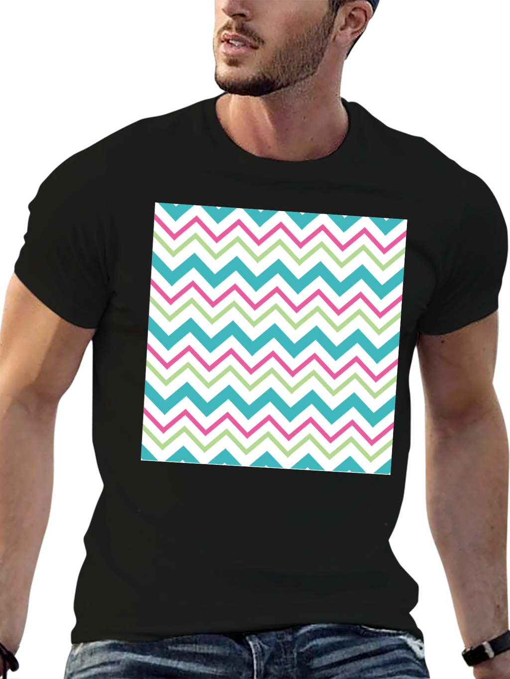 Trendy Chevron Pattern T-Shirt - Comfortable Casual Wear