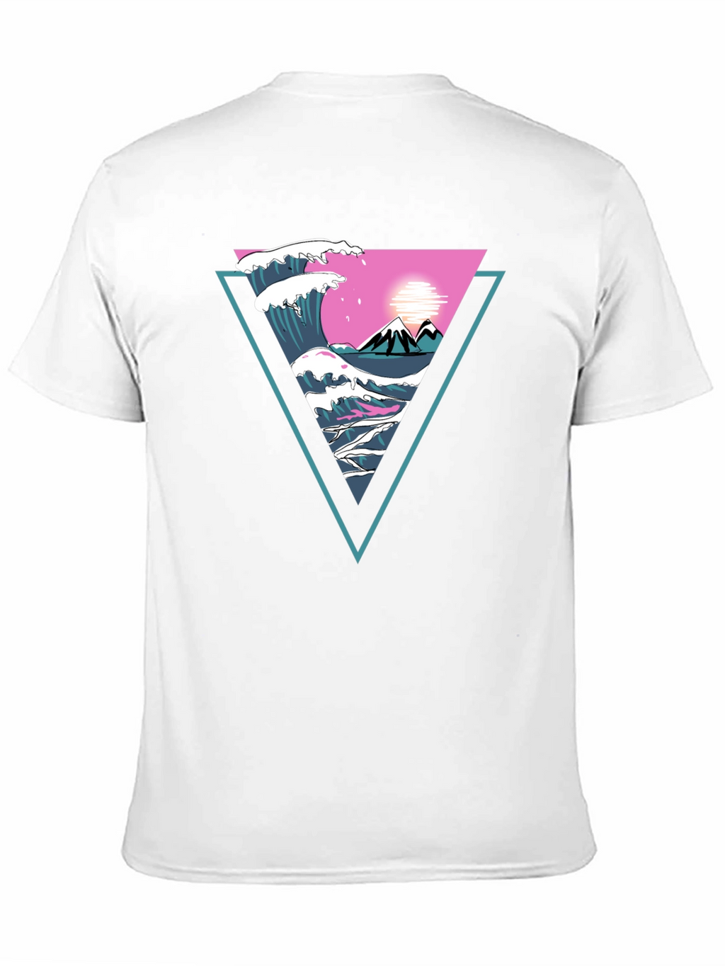 Triangle Wave Graphic Tee - Black Cotton T-Shirt