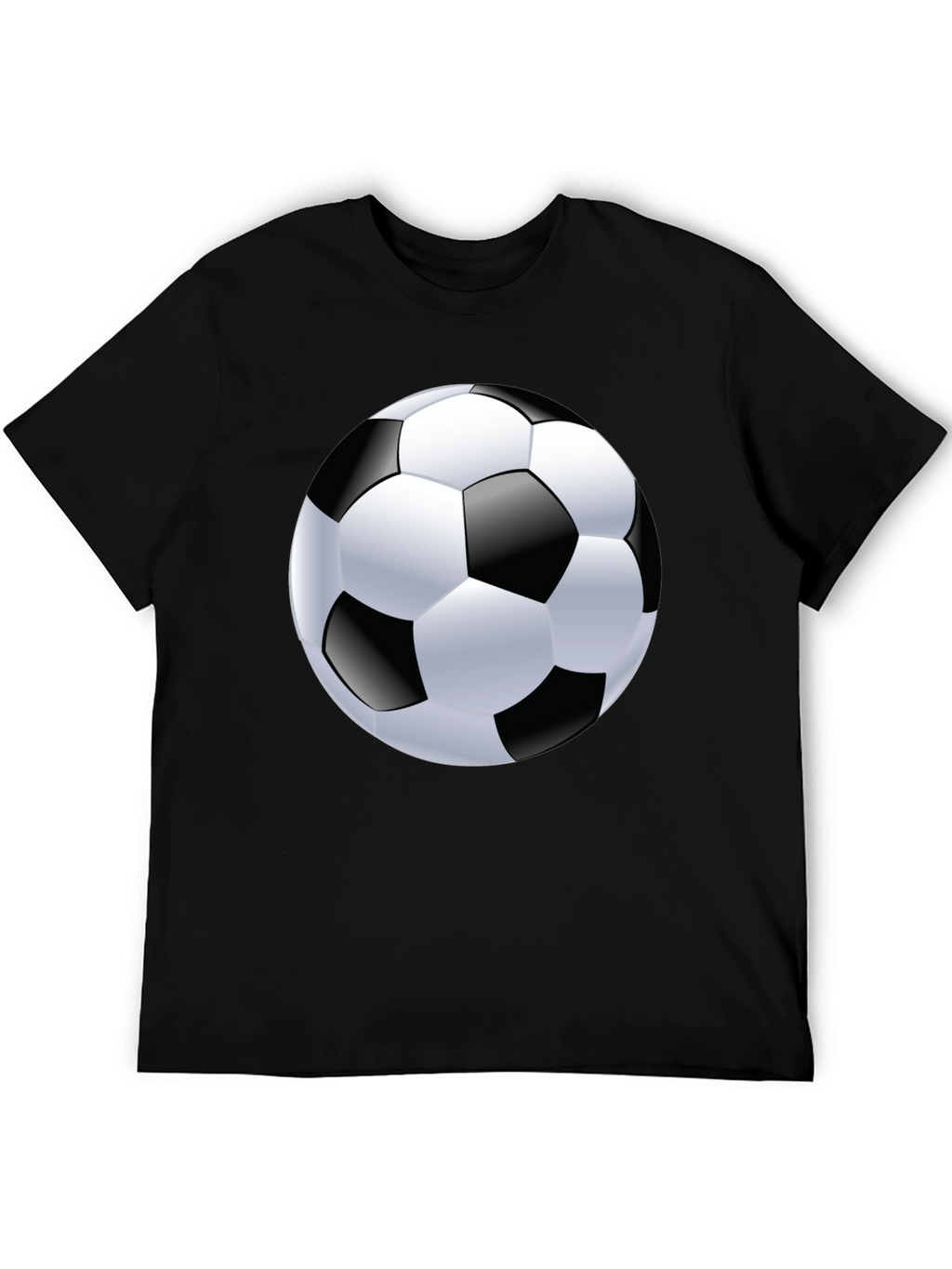 Soccer Ball Graphic Tee - Black Cotton T-Shirt