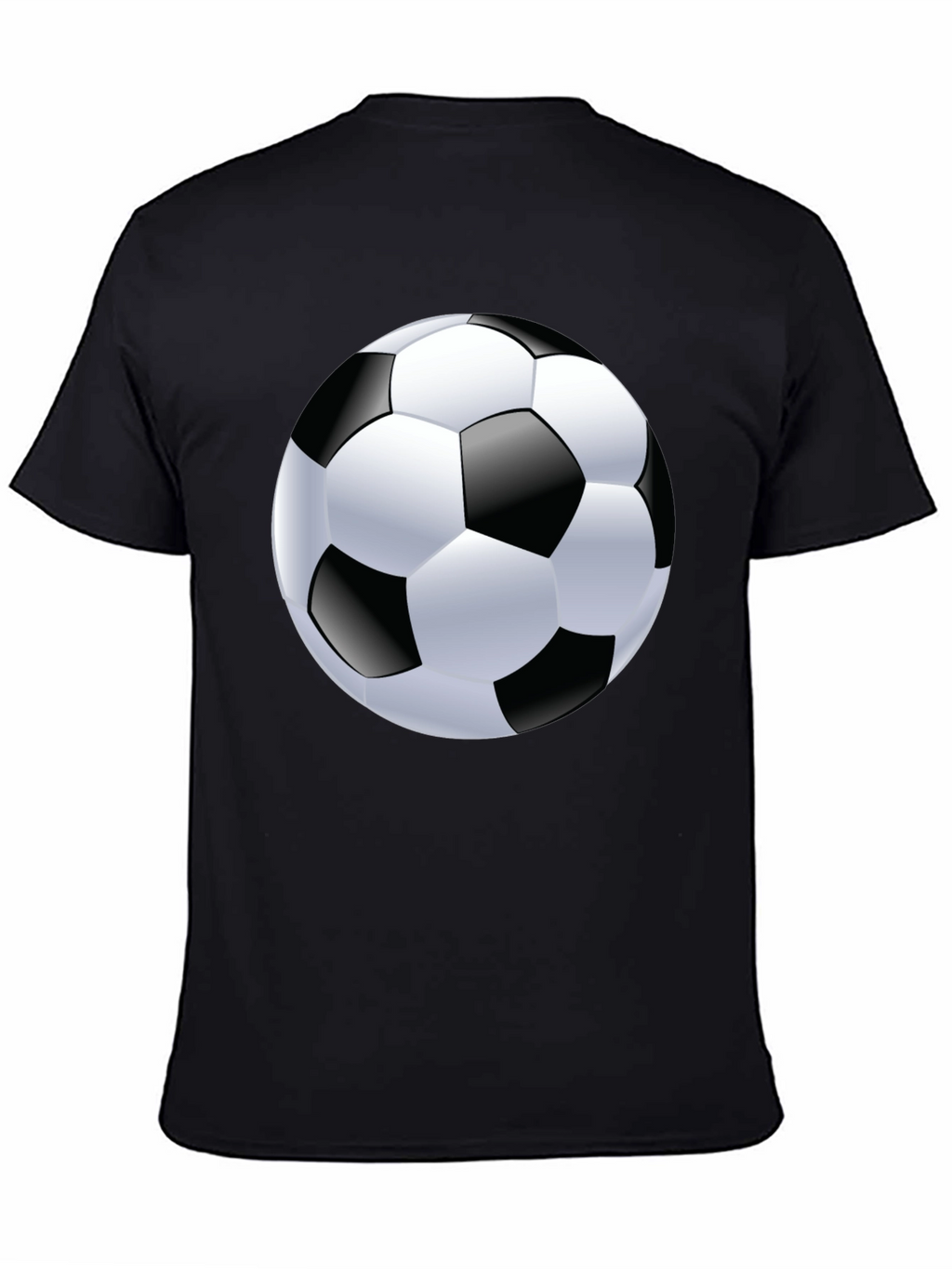 Soccer Ball Graphic Tee - Black Cotton T-Shirt
