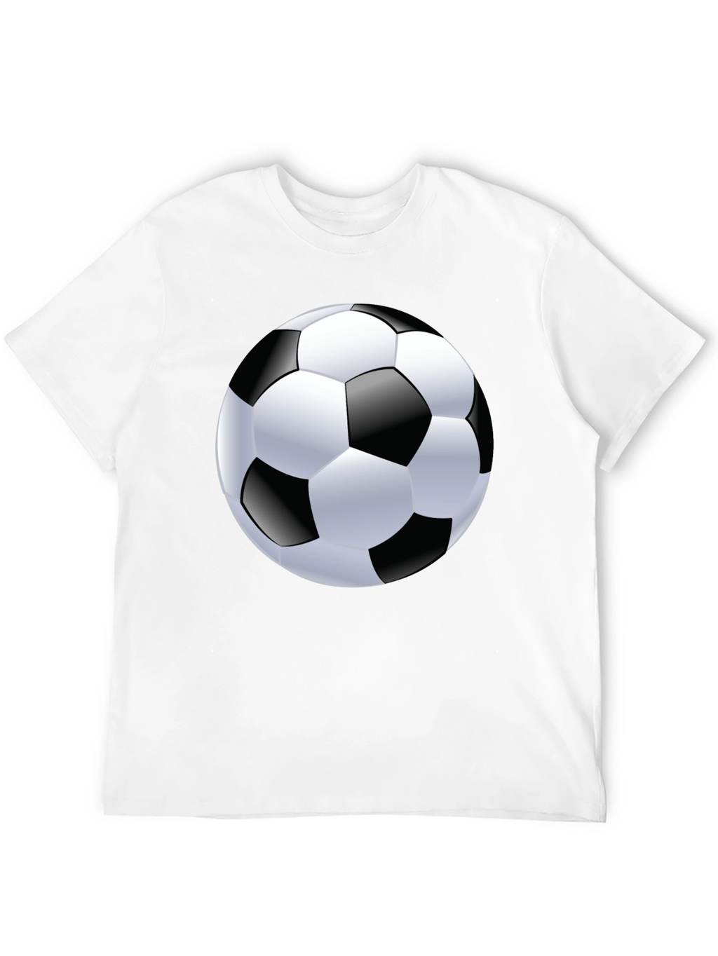 Soccer Ball Graphic Tee - Black Cotton T-Shirt