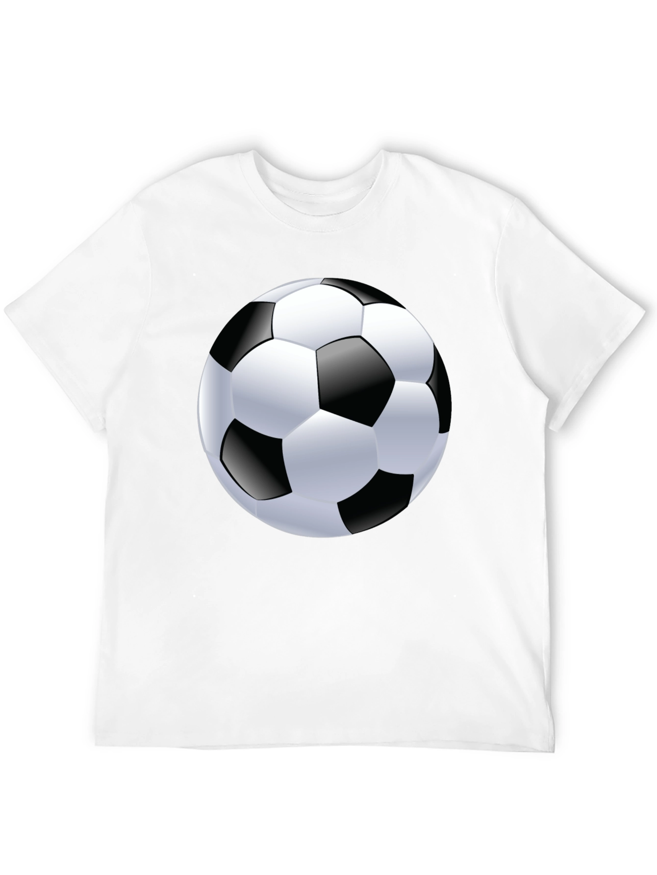 Soccer Ball Graphic Tee - Black Cotton T-Shirt