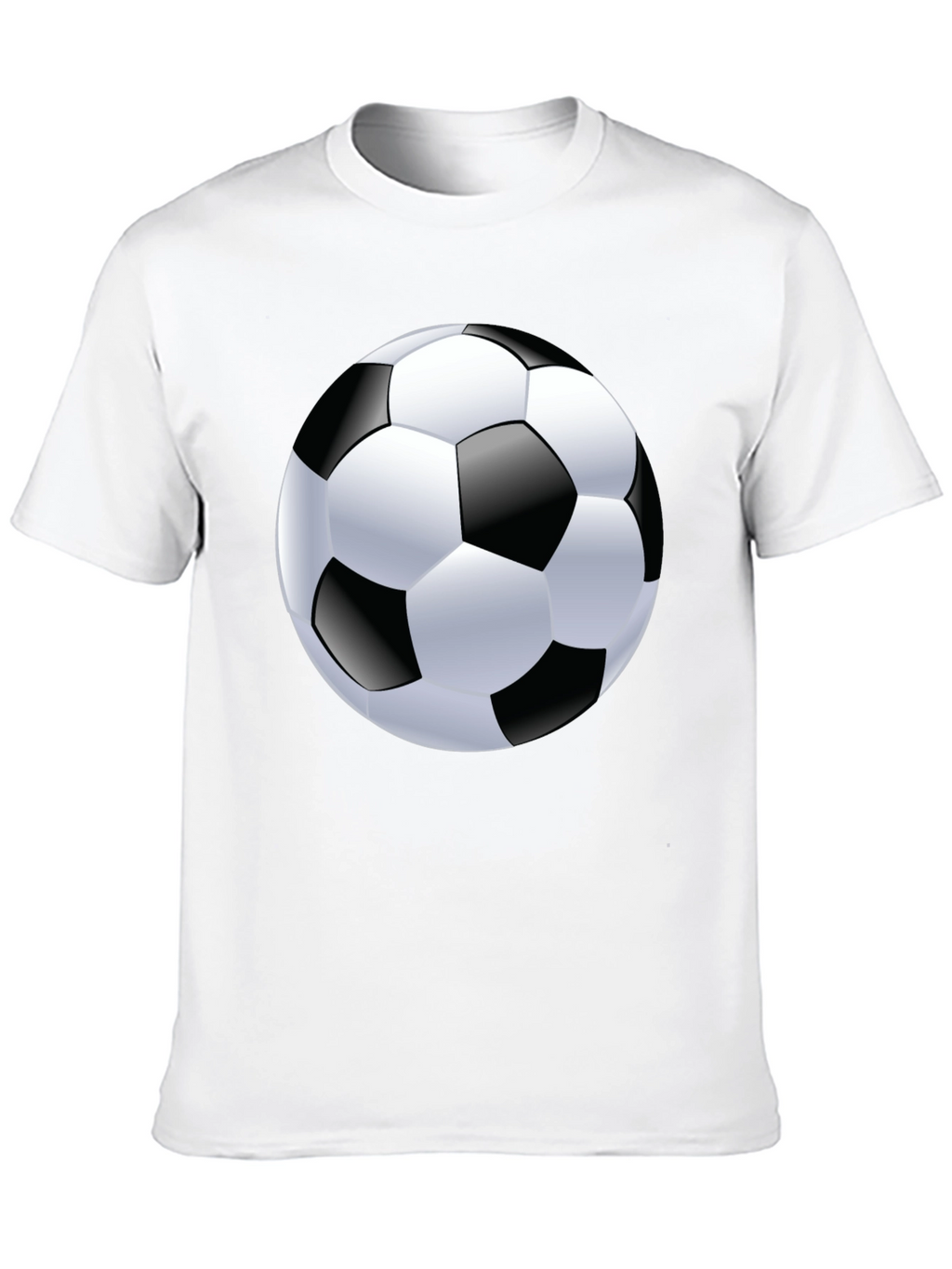 Soccer Ball Graphic Tee - Black Cotton T-Shirt