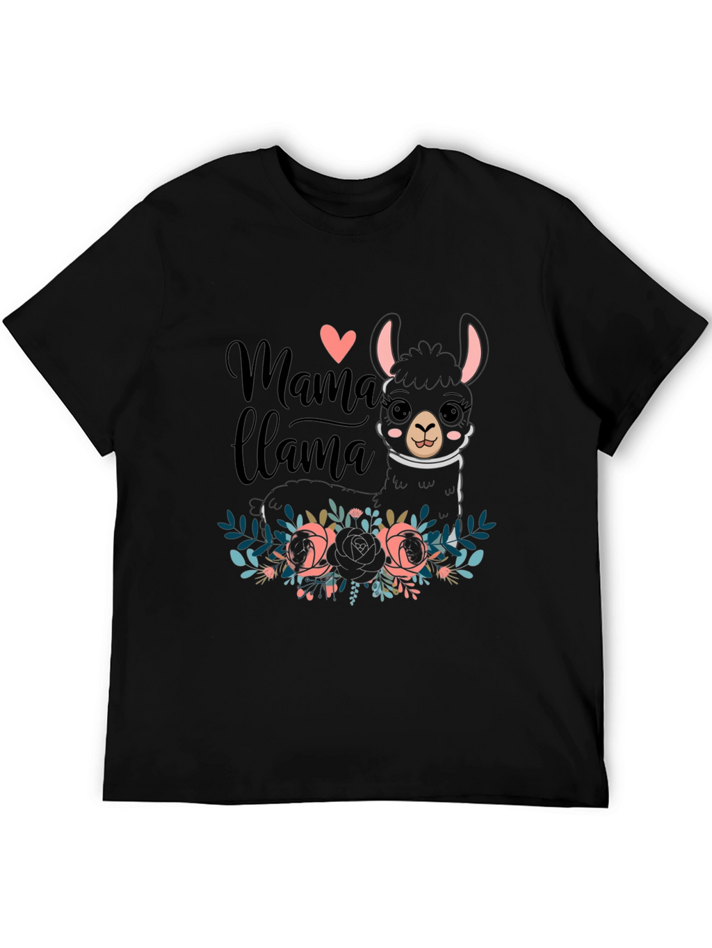 Mama Llama Graphic Tee - Black