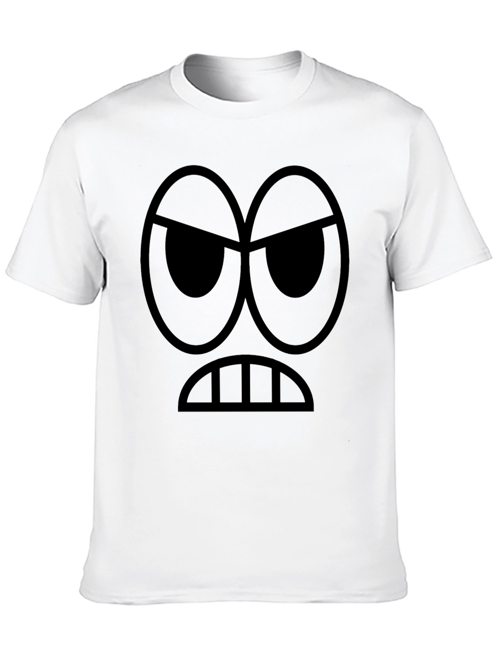 Grumpy Face Graphic Black T-Shirt - Express Yourself!