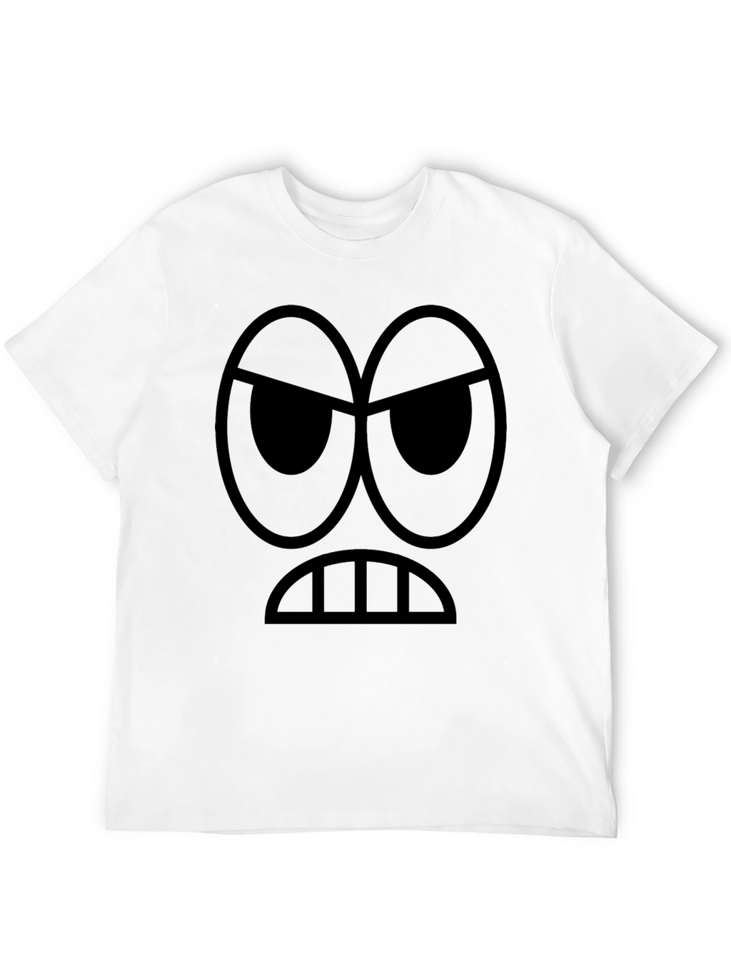 Grumpy Face Graphic Black T-Shirt - Express Yourself!