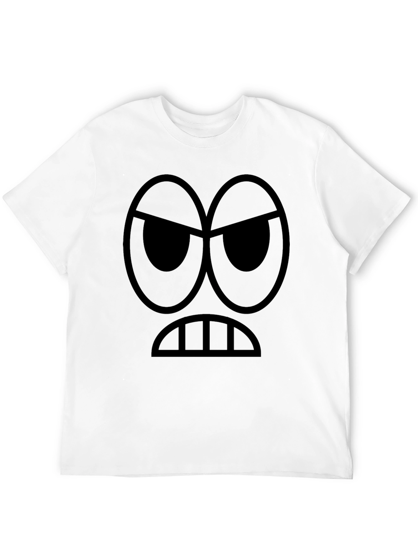Grumpy Face Graphic Black T-Shirt - Express Yourself!