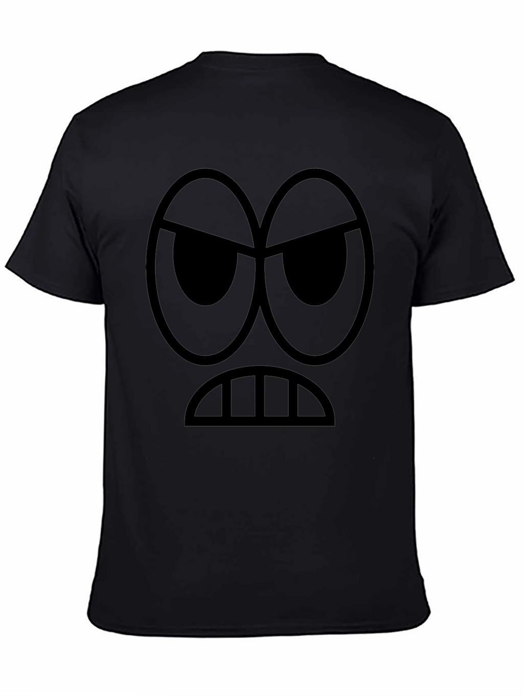 Grumpy Face Graphic Black T-Shirt - Express Yourself!