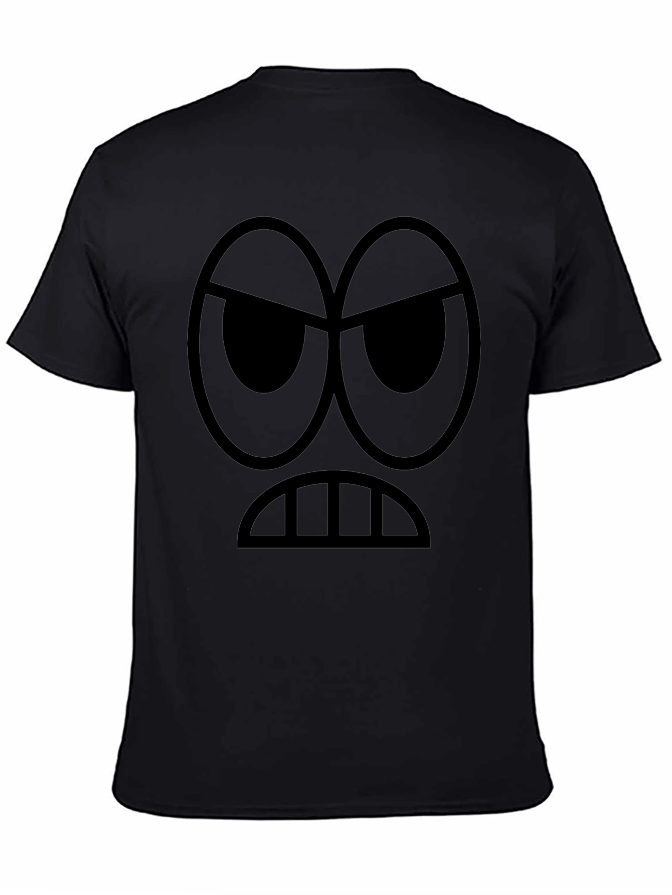Grumpy Face Graphic Black T-Shirt - Express Yourself!