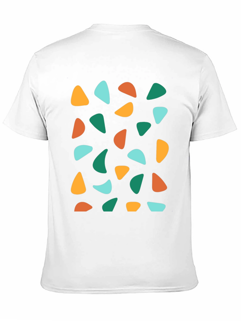 Retro Geometric Print Crew Neck T-Shirt