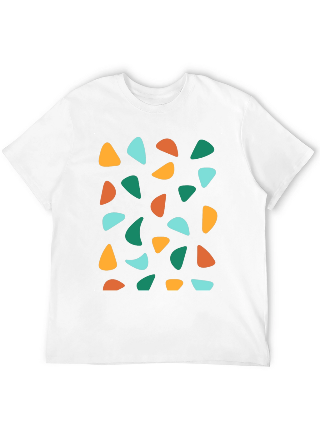 Retro Geometric Print Crew Neck T-Shirt