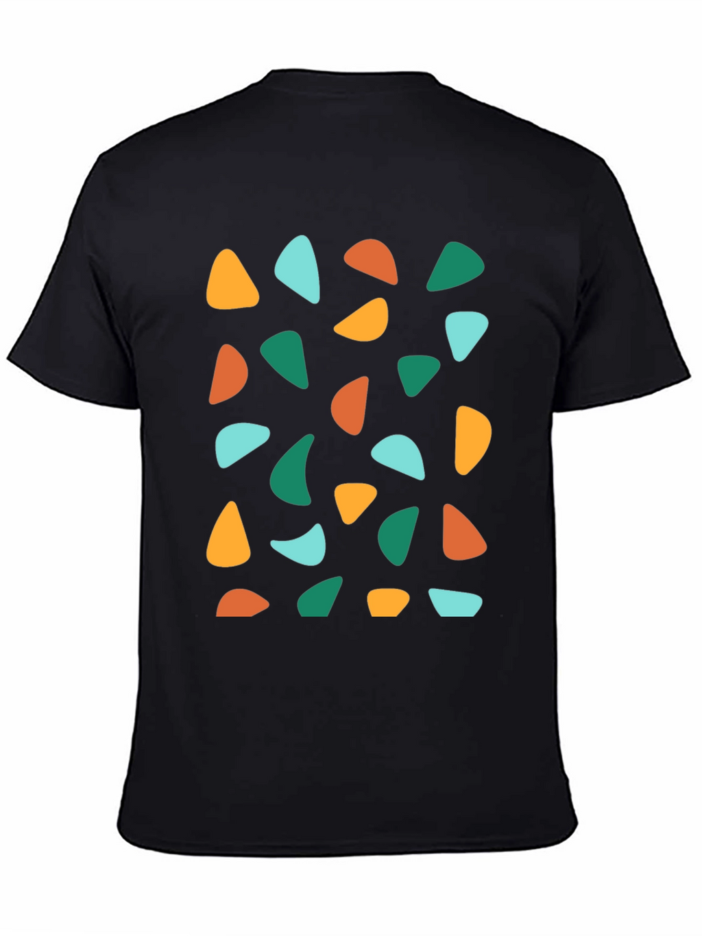 Retro Geometric Print Crew Neck T-Shirt