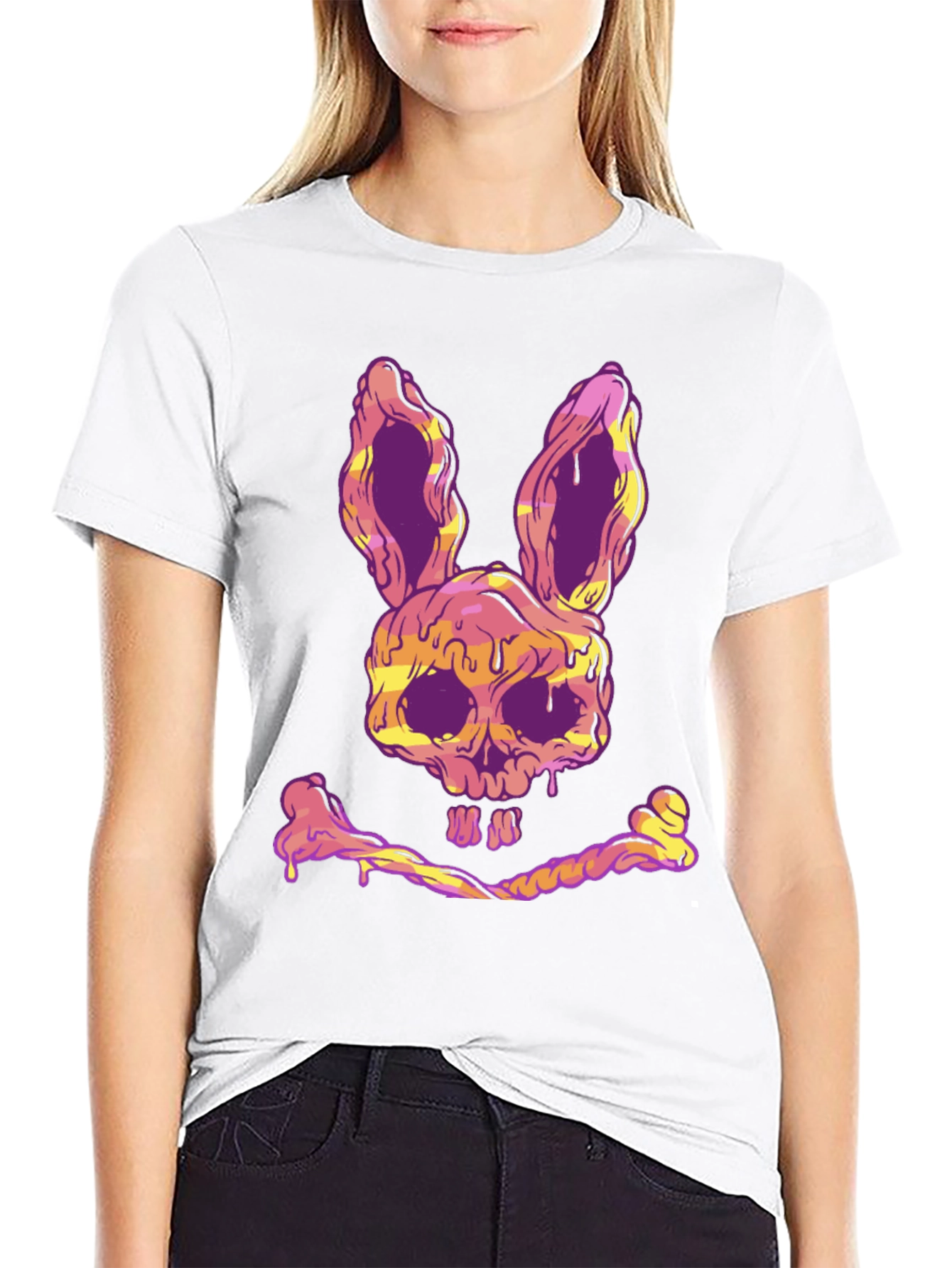 Skull Bunny T-Shirt - Edgy Graphic Tee
