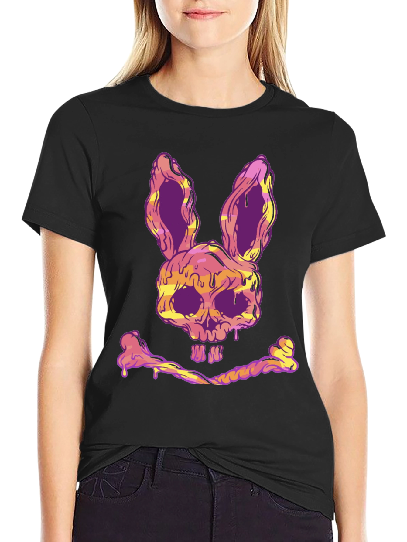 Skull Bunny T-Shirt - Edgy Graphic Tee