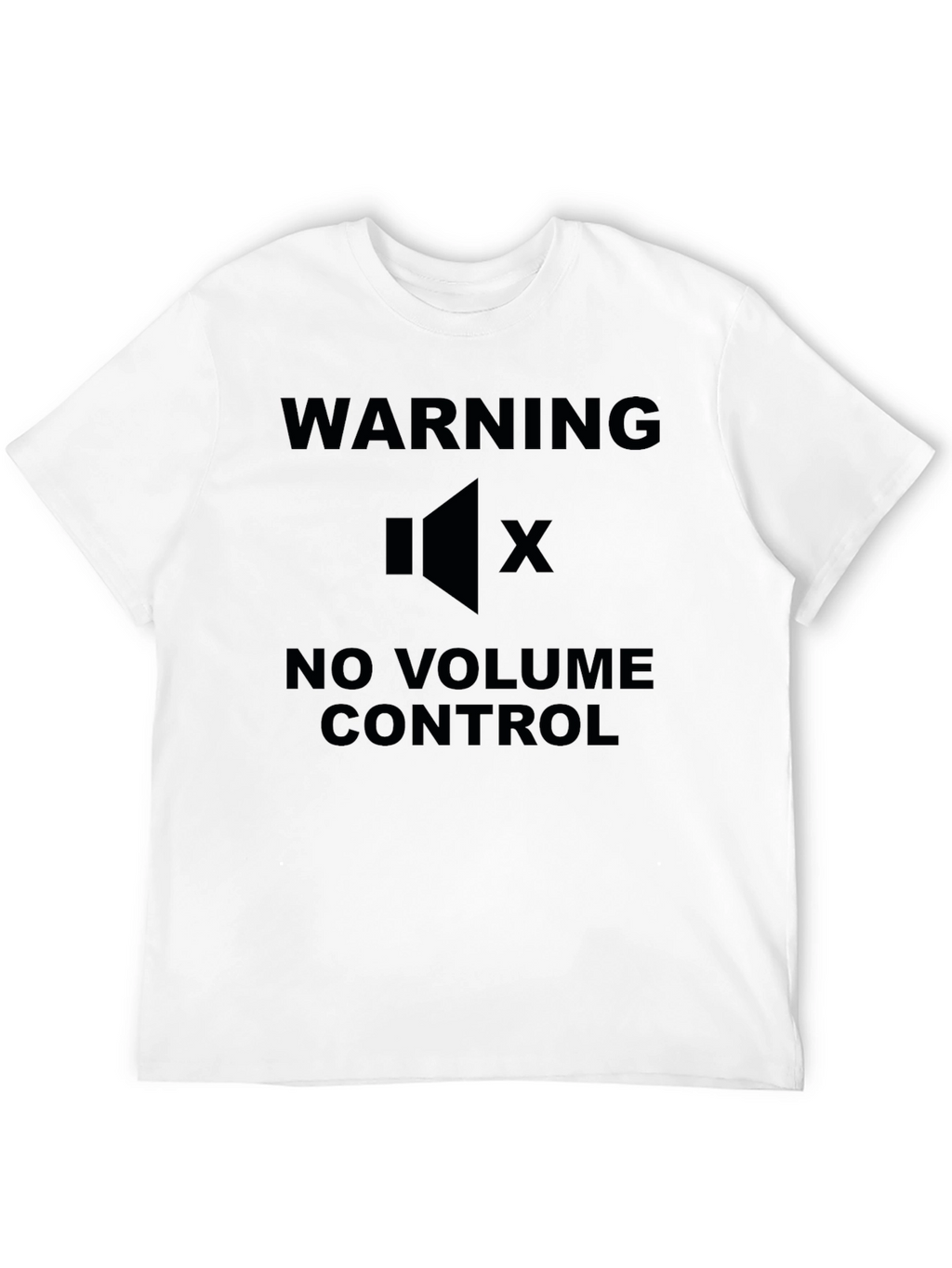 Warning No Volume Control Black Graphic T-Shirt