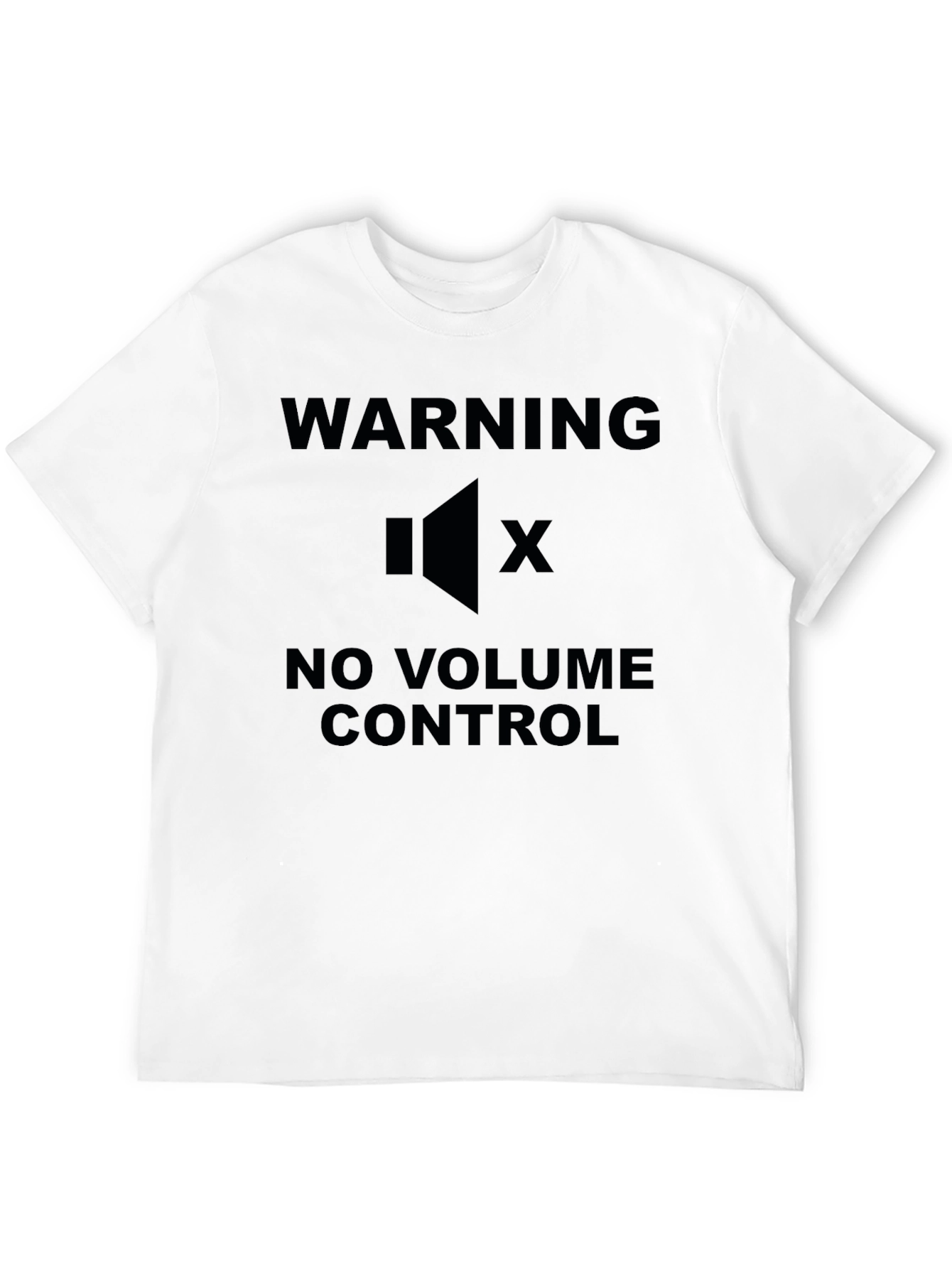 Warning No Volume Control Black Graphic T-Shirt